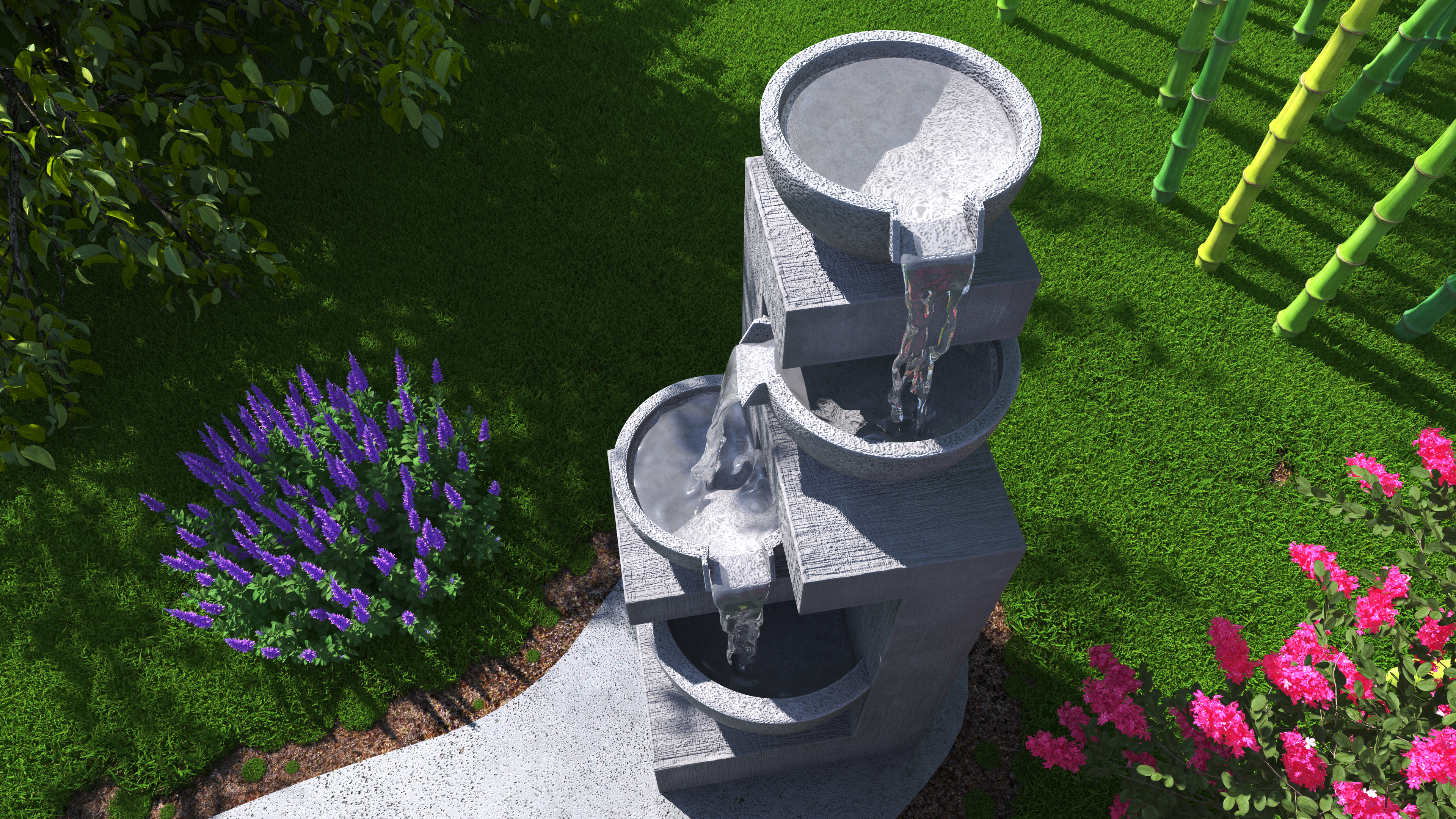 Three Tier Garden Fountain, view 7