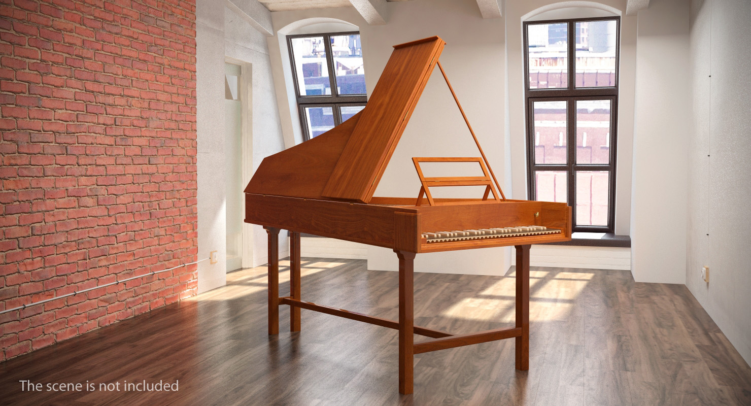 3D model Harpsichord Musical Instrument