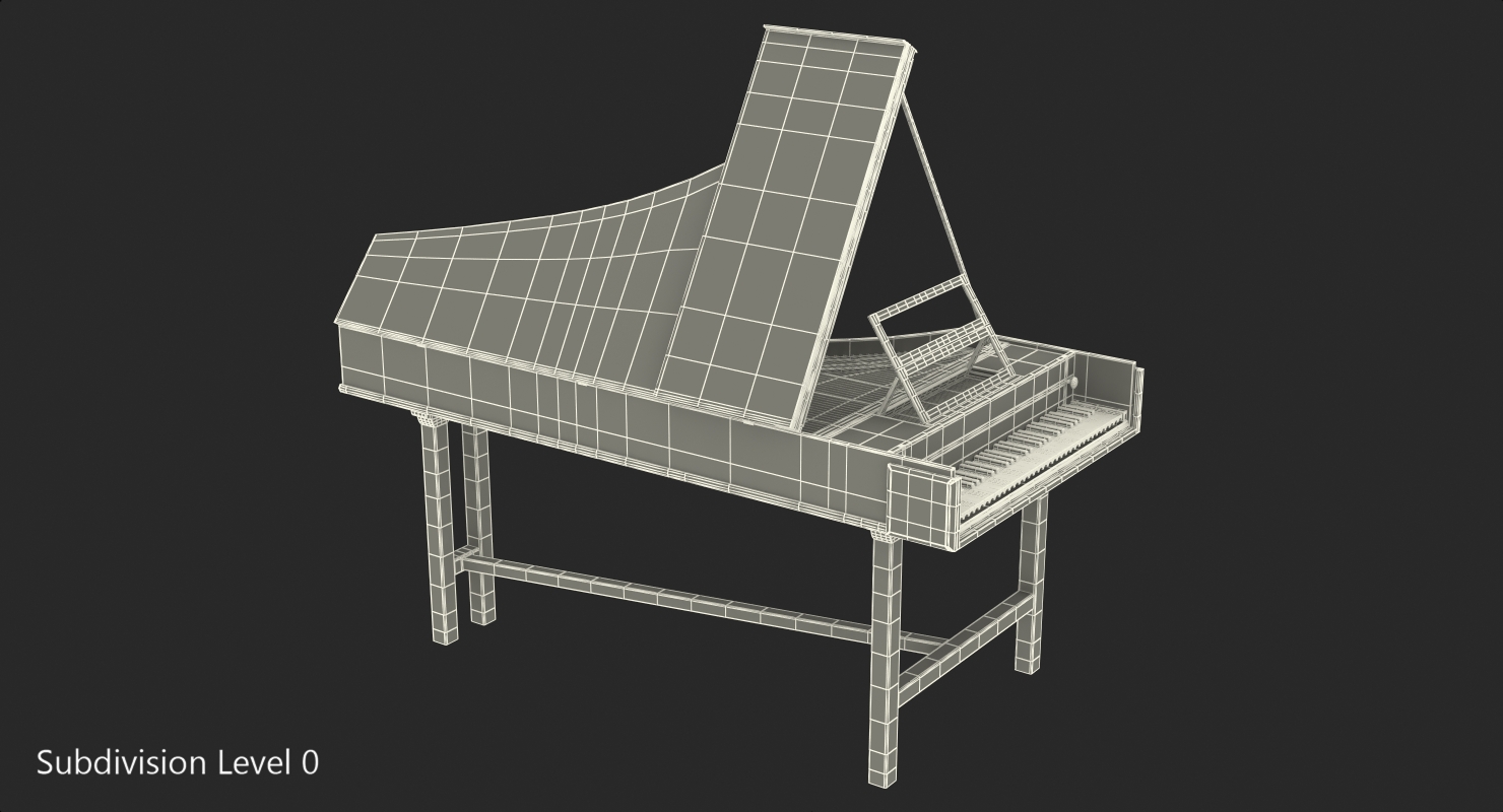 3D model Harpsichord Musical Instrument