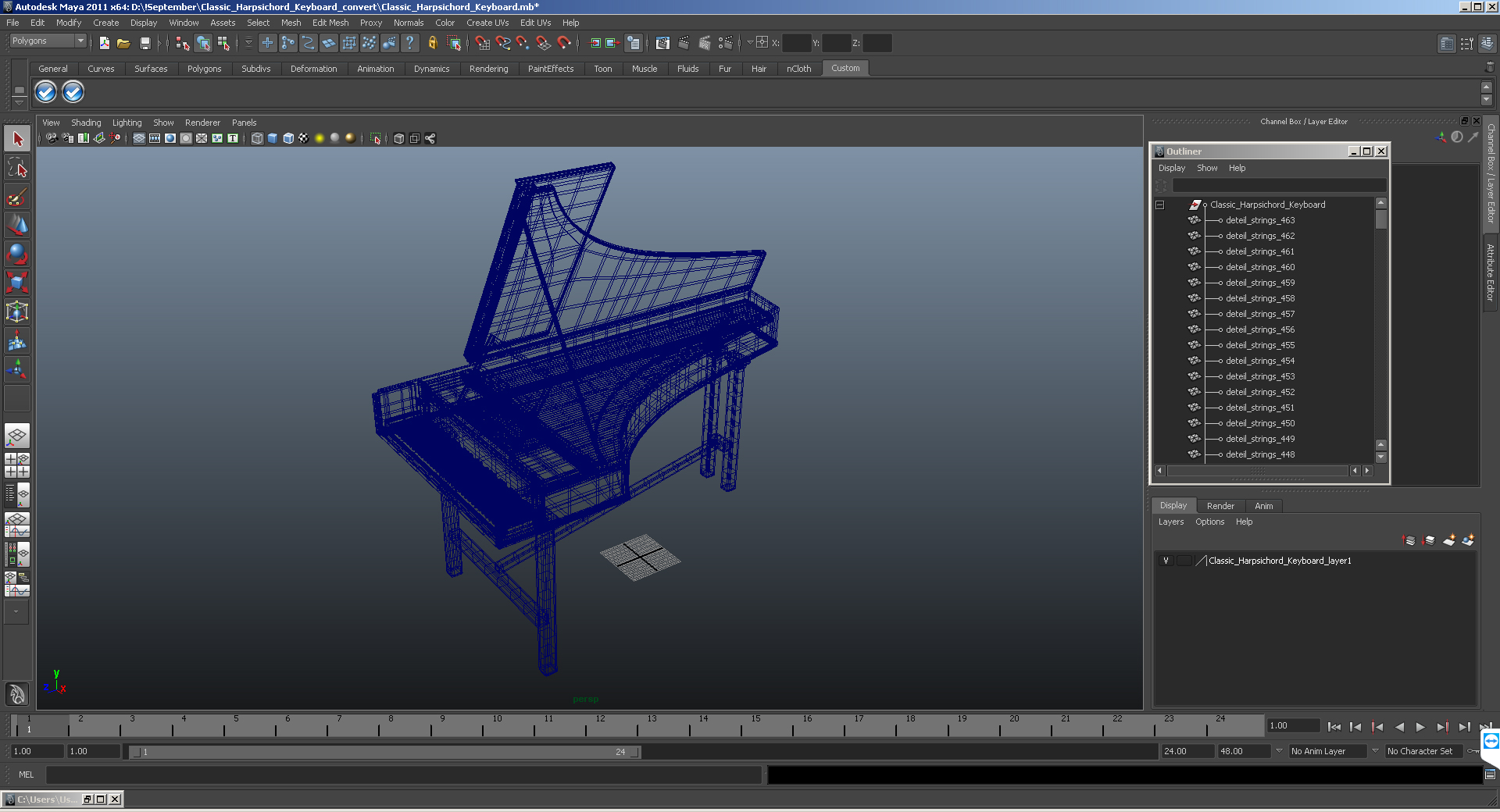 3D model Harpsichord Musical Instrument