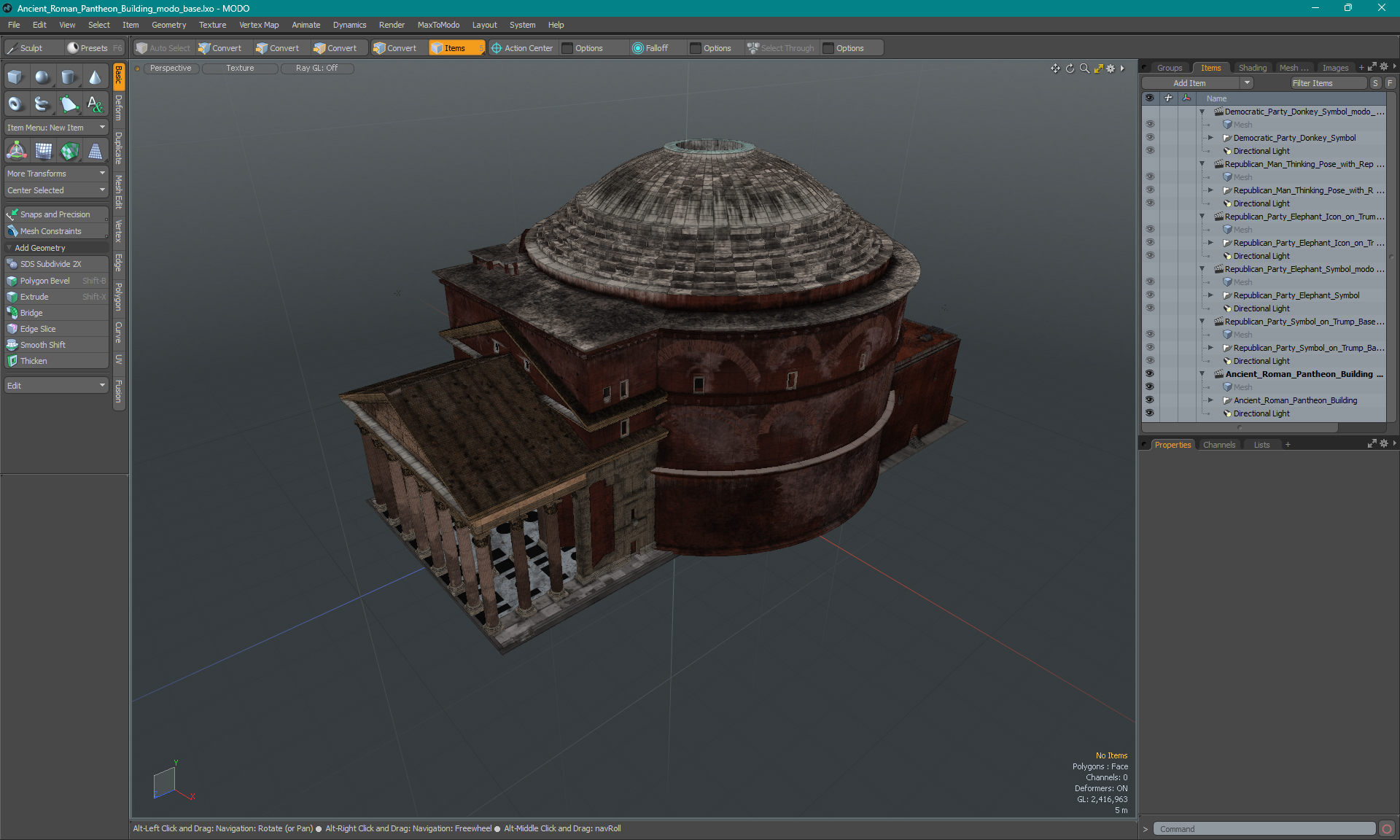 3D Ancient Roman Pantheon Building