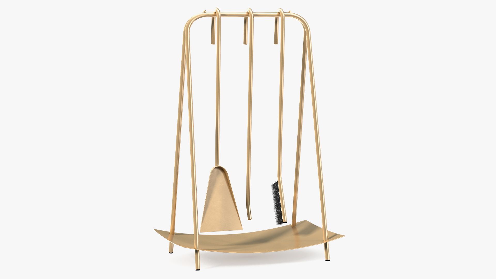3D Port Fireplace Tools Brass