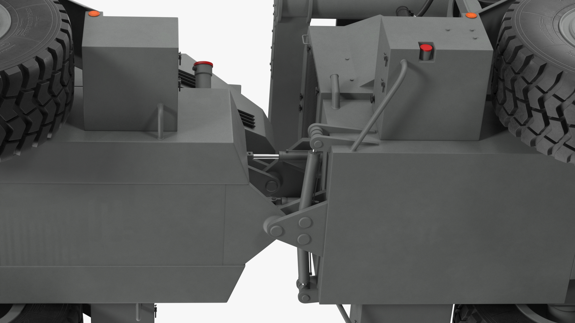 Mine Flail Vehicle Hydrema 910 Grey Rigged 3D