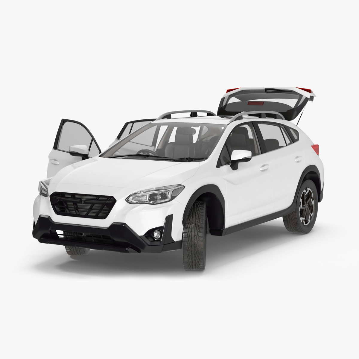 3D Compact Hybrid Crossover White Rigged for Maya