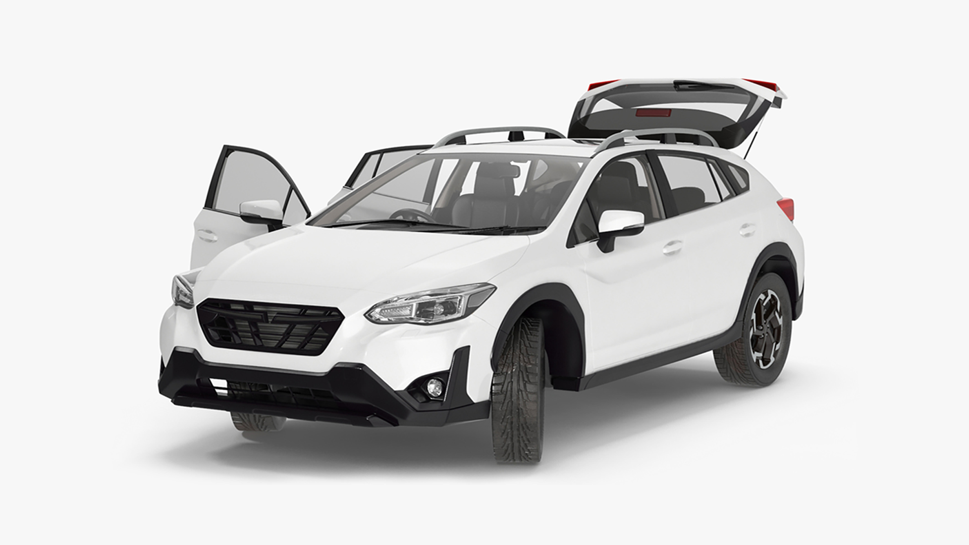 3D Compact Hybrid Crossover White Rigged for Maya
