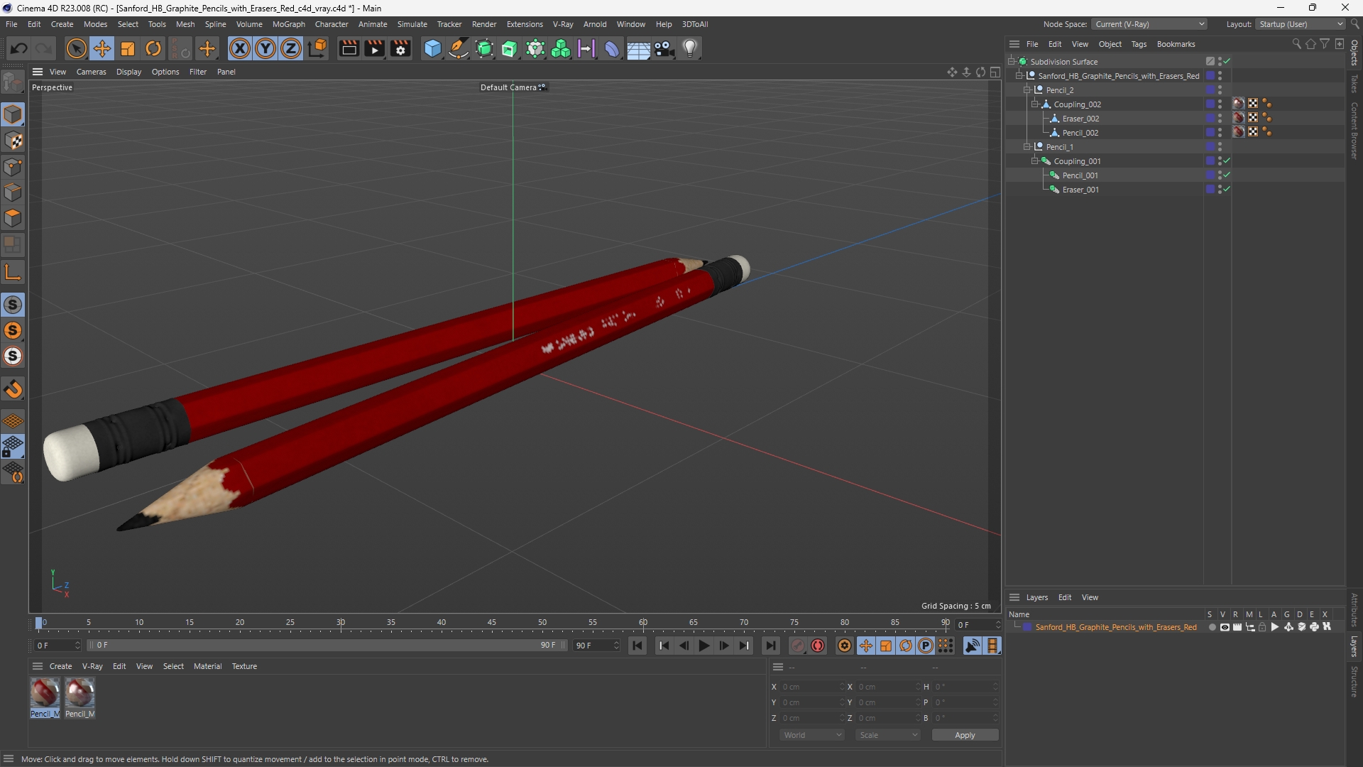Sanford HB Graphite Pencils with Erasers Red - view 12