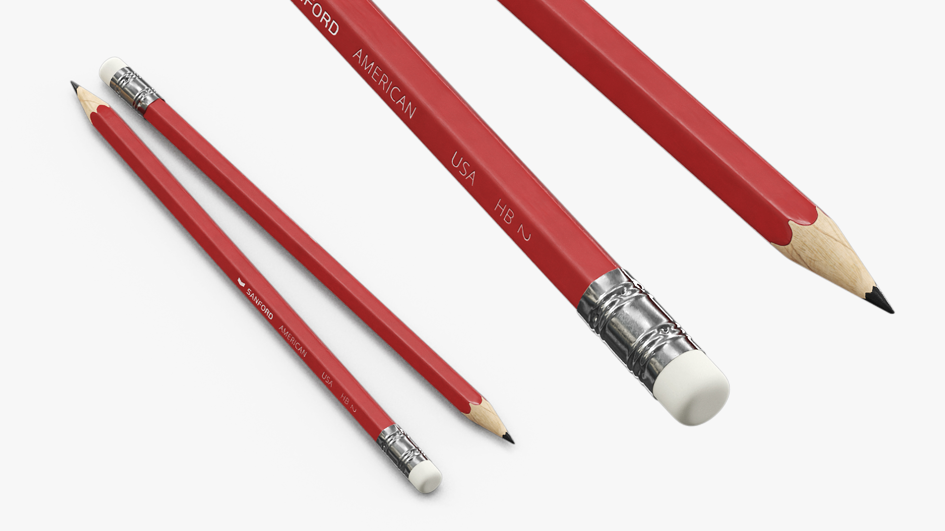 Sanford HB Graphite Pencils with Erasers Red - view 3
