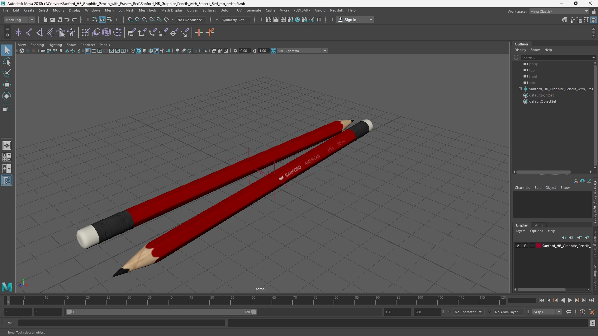 Sanford HB Graphite Pencils with Erasers Red - view 11