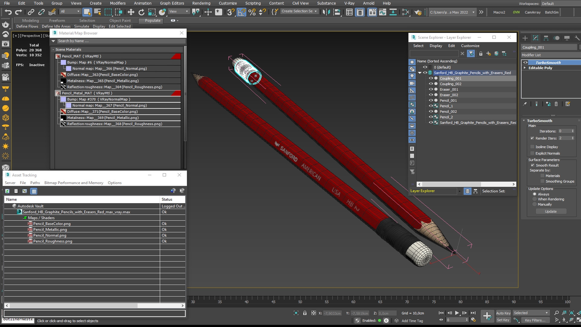 Sanford HB Graphite Pencils with Erasers Red - view 9