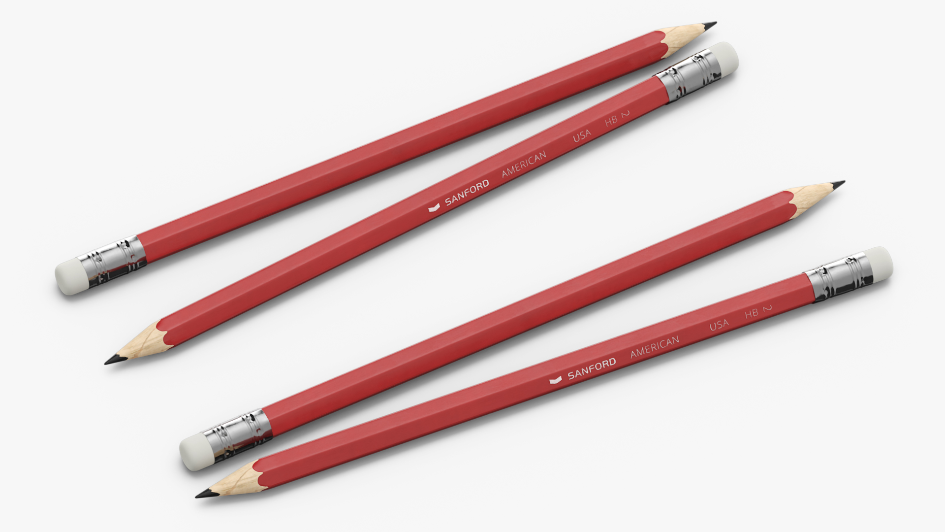Sanford HB Graphite Pencils with Erasers Red - view 2