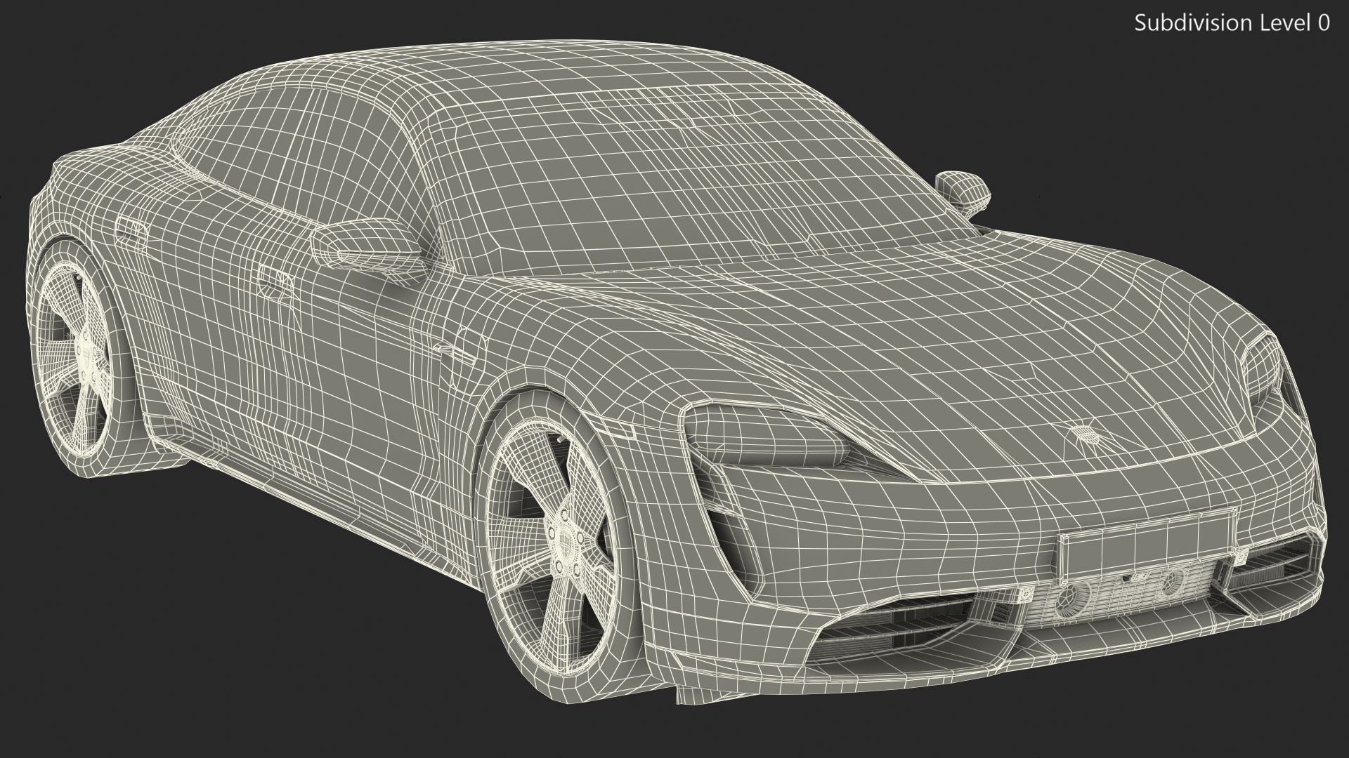 3D Generic Electric Sport Car Blue Rigged model