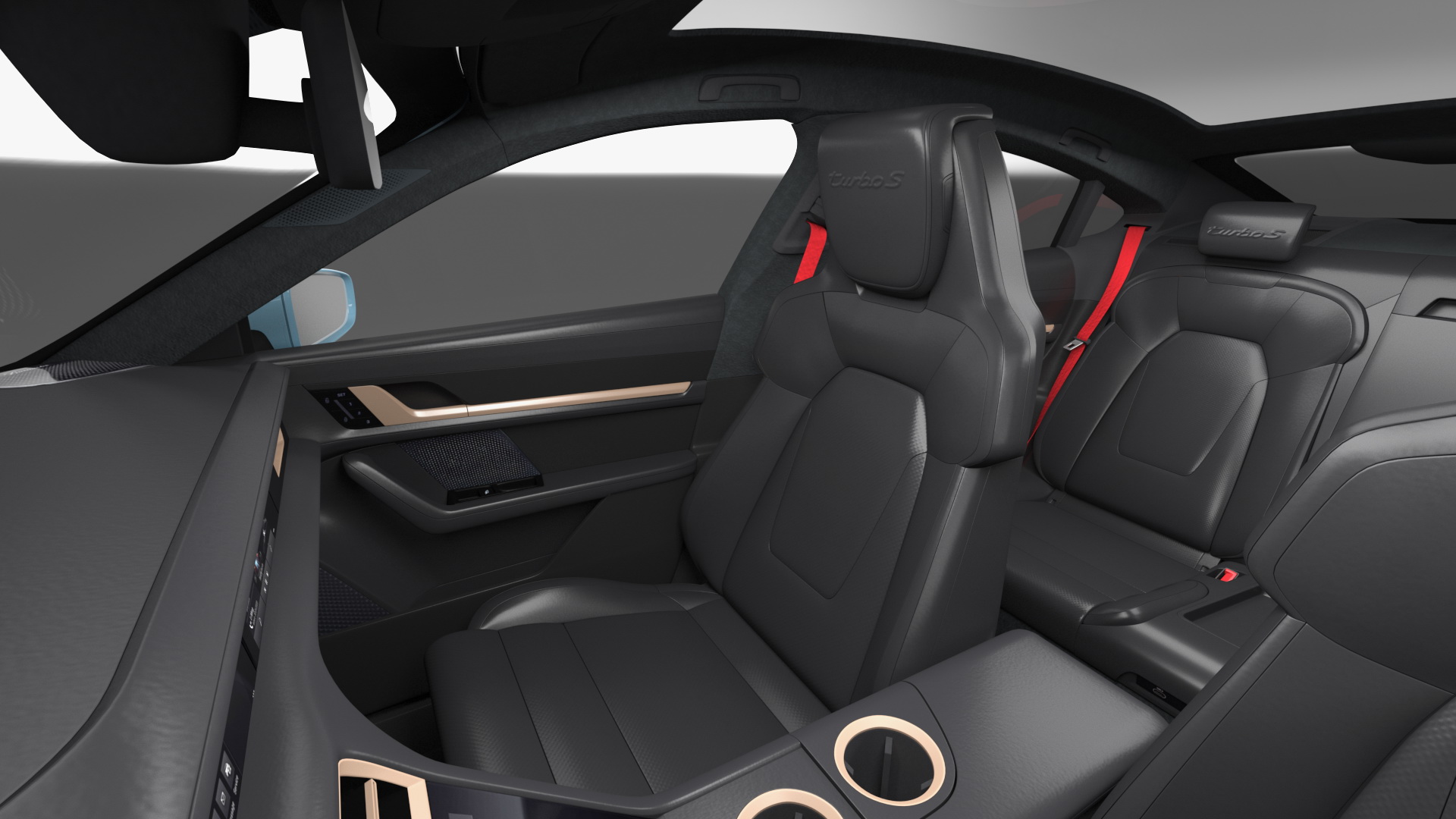 3D Generic Electric Sport Car Blue Rigged model
