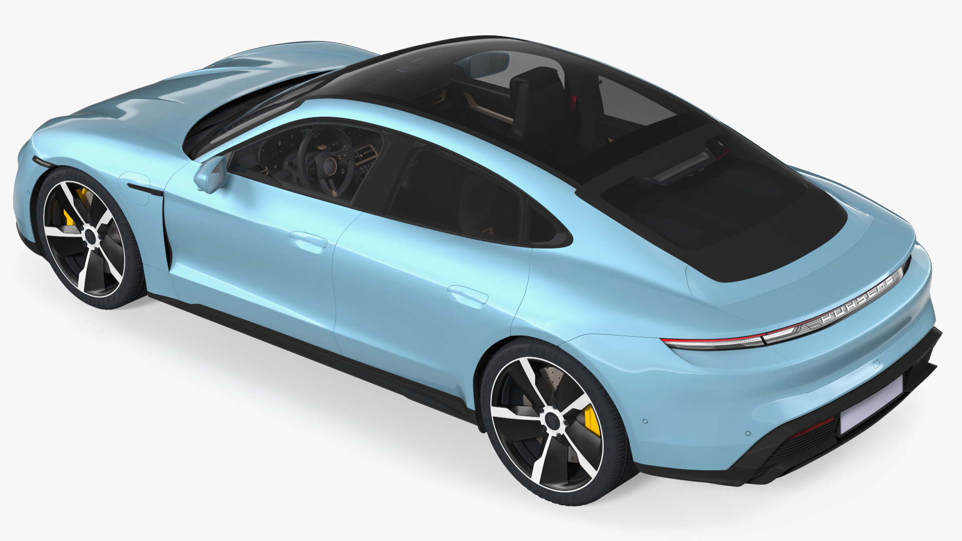 3D Generic Electric Sport Car Blue Rigged model