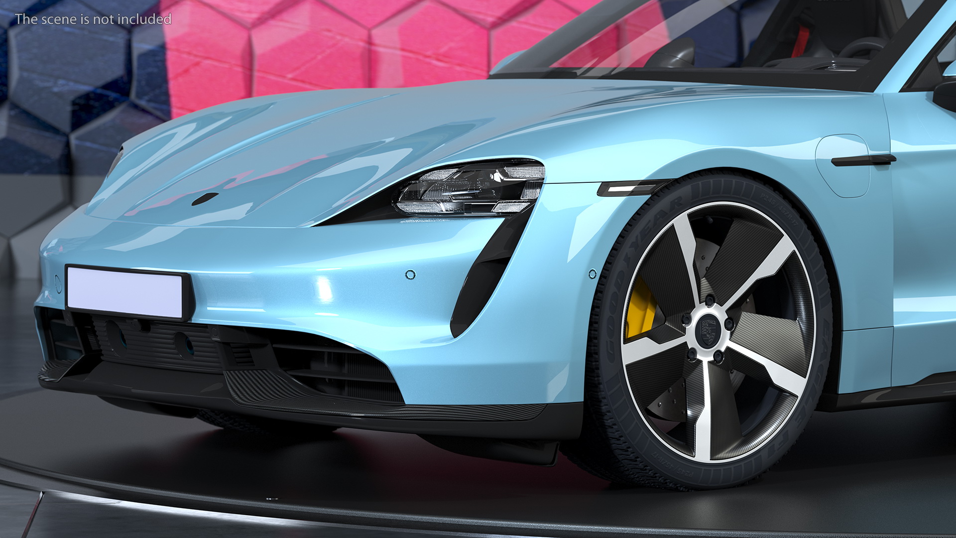 3D Generic Electric Sport Car Blue Rigged model