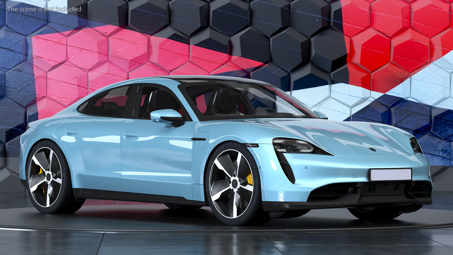 3D Generic Electric Sport Car Blue Rigged model