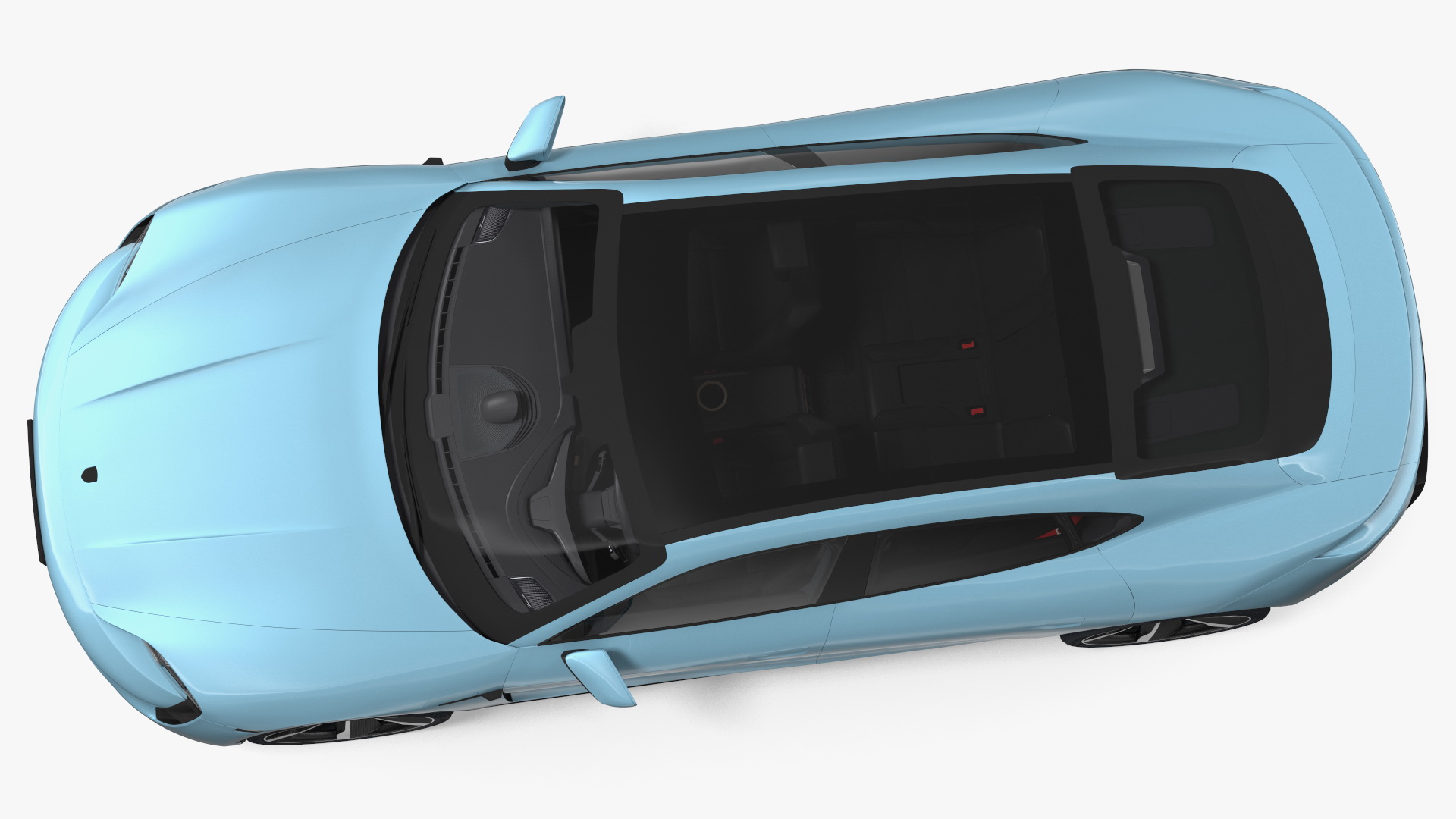 3D Generic Electric Sport Car Blue Rigged model