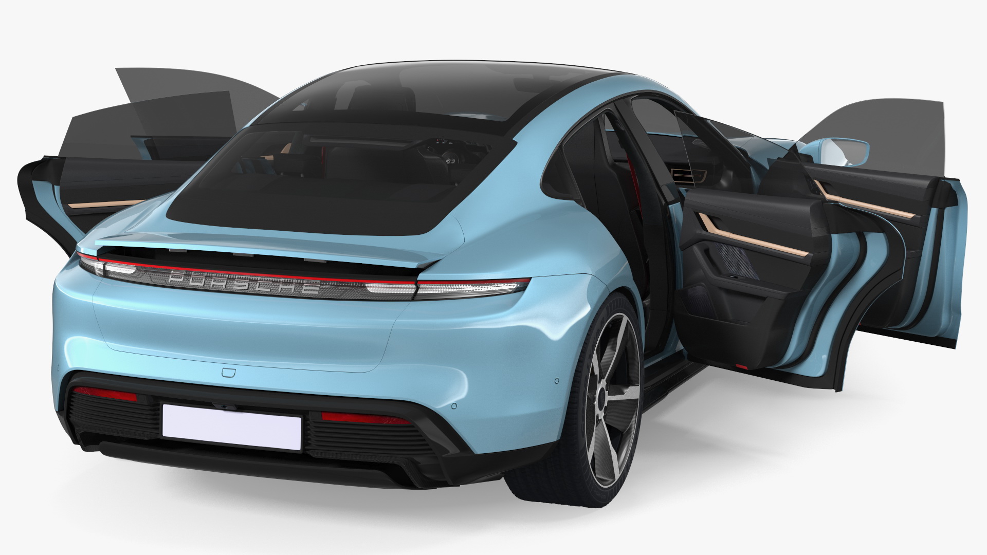 3D Generic Electric Sport Car Blue Rigged model