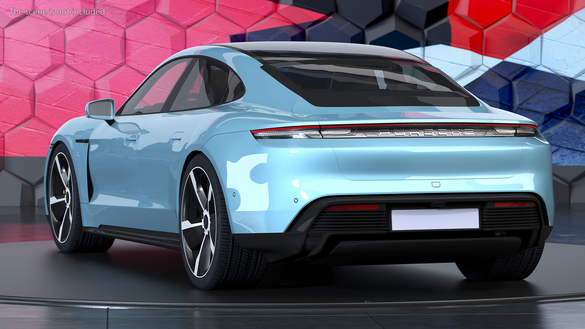 3D Generic Electric Sport Car Blue Rigged model