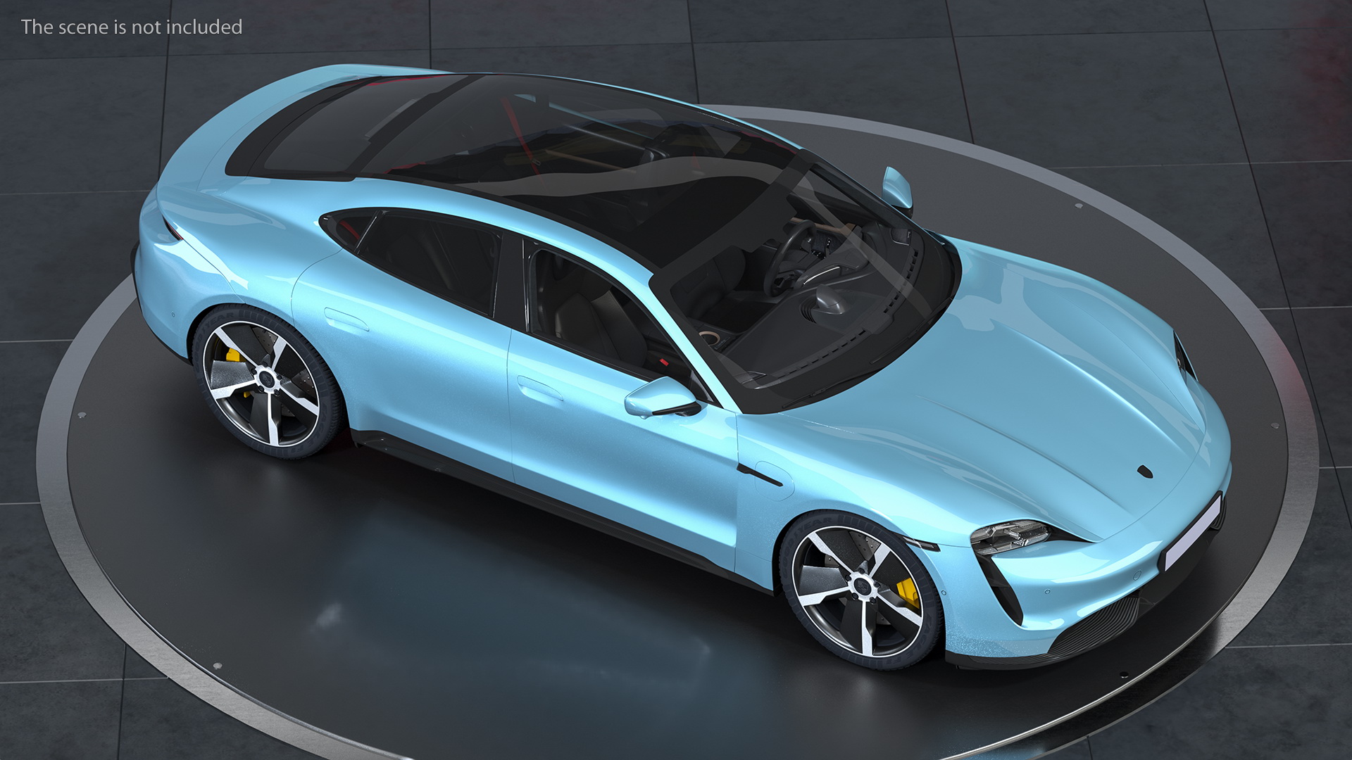 3D Generic Electric Sport Car Blue Rigged model