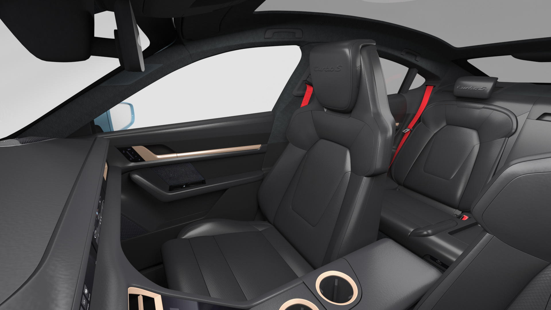 3D Generic Electric Sport Car Blue Rigged model