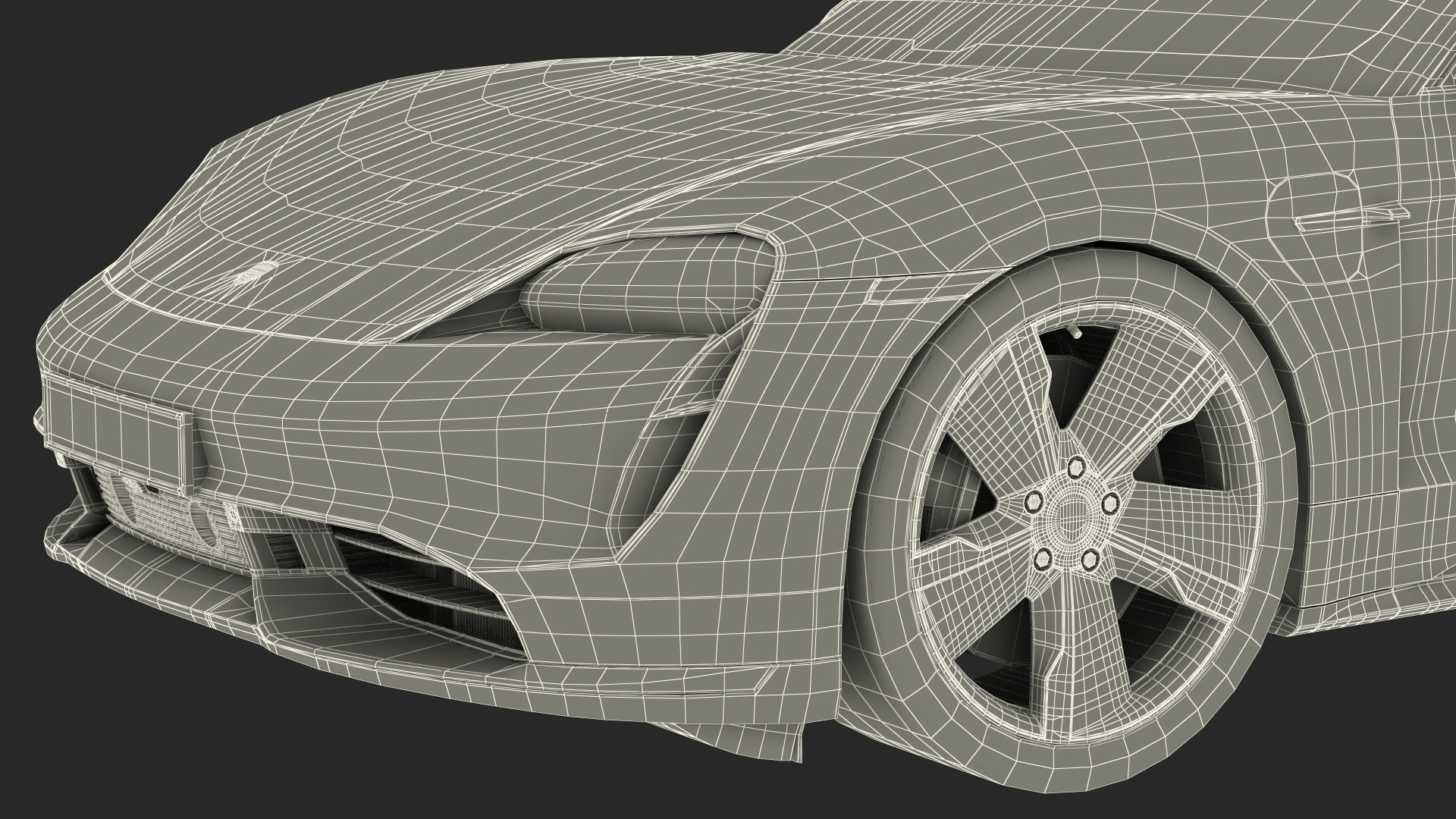 3D Generic Electric Sport Car Blue Rigged model