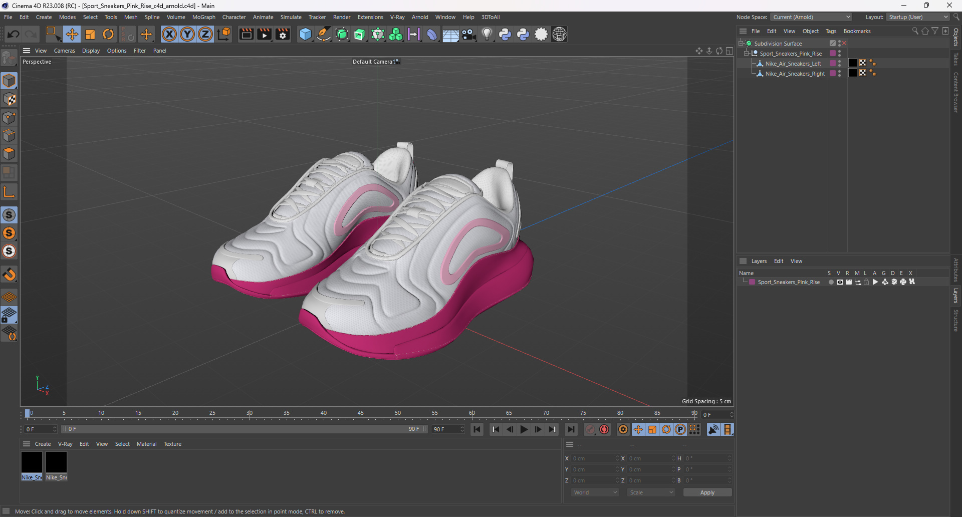 Sport Sneakers Pink Rise 3D model