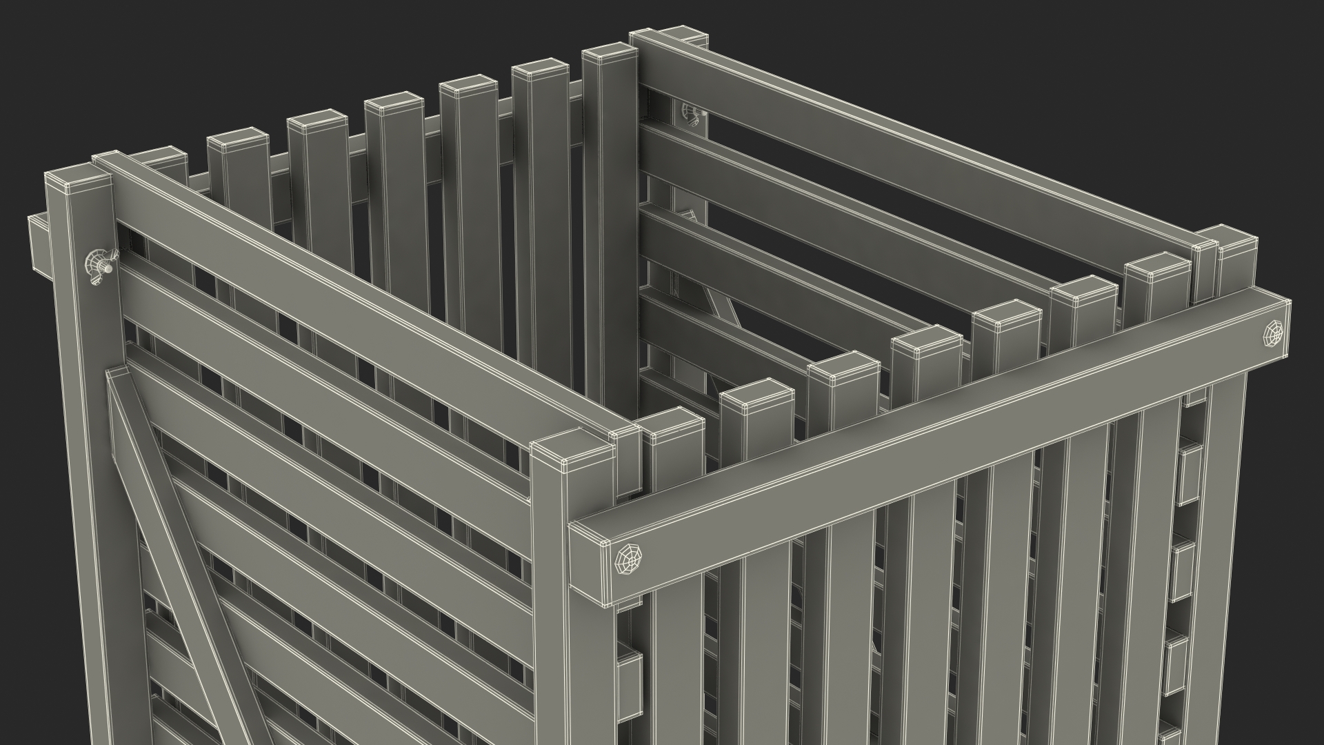 Wooden Vegetable Rack White 3D