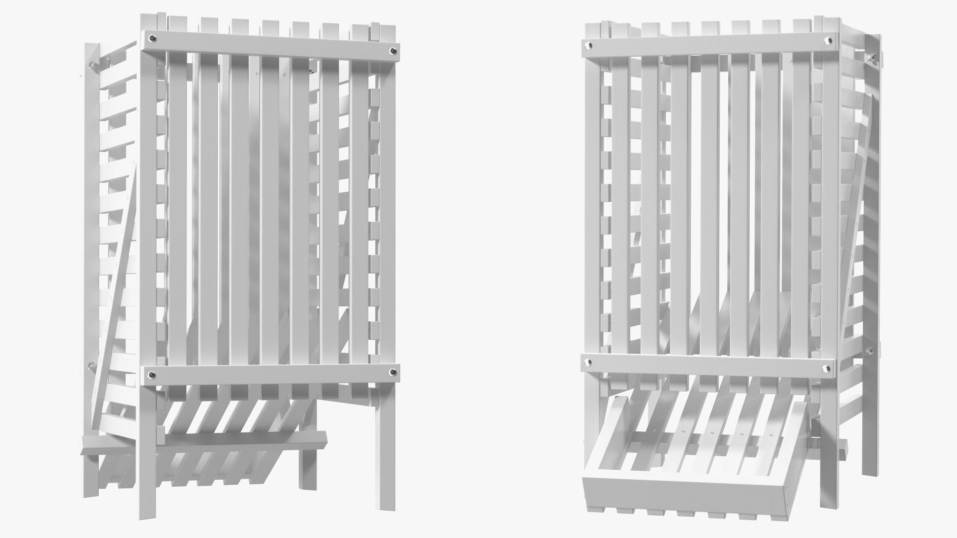 Wooden Vegetable Rack White 3D
