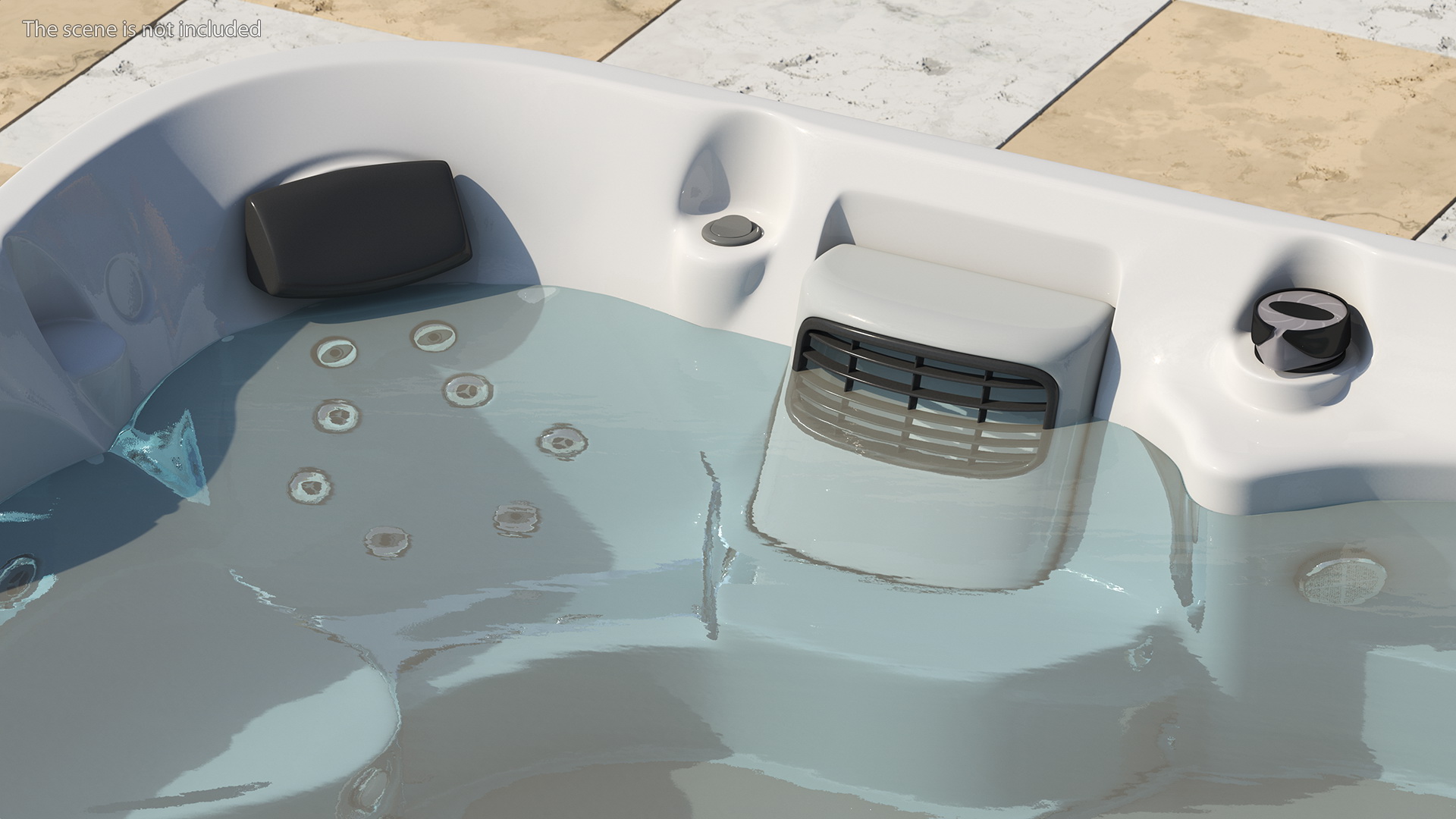 Spa Hot Tub with Water 3D