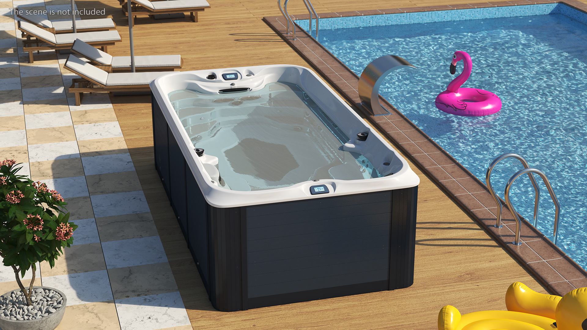 Spa Hot Tub with Water 3D