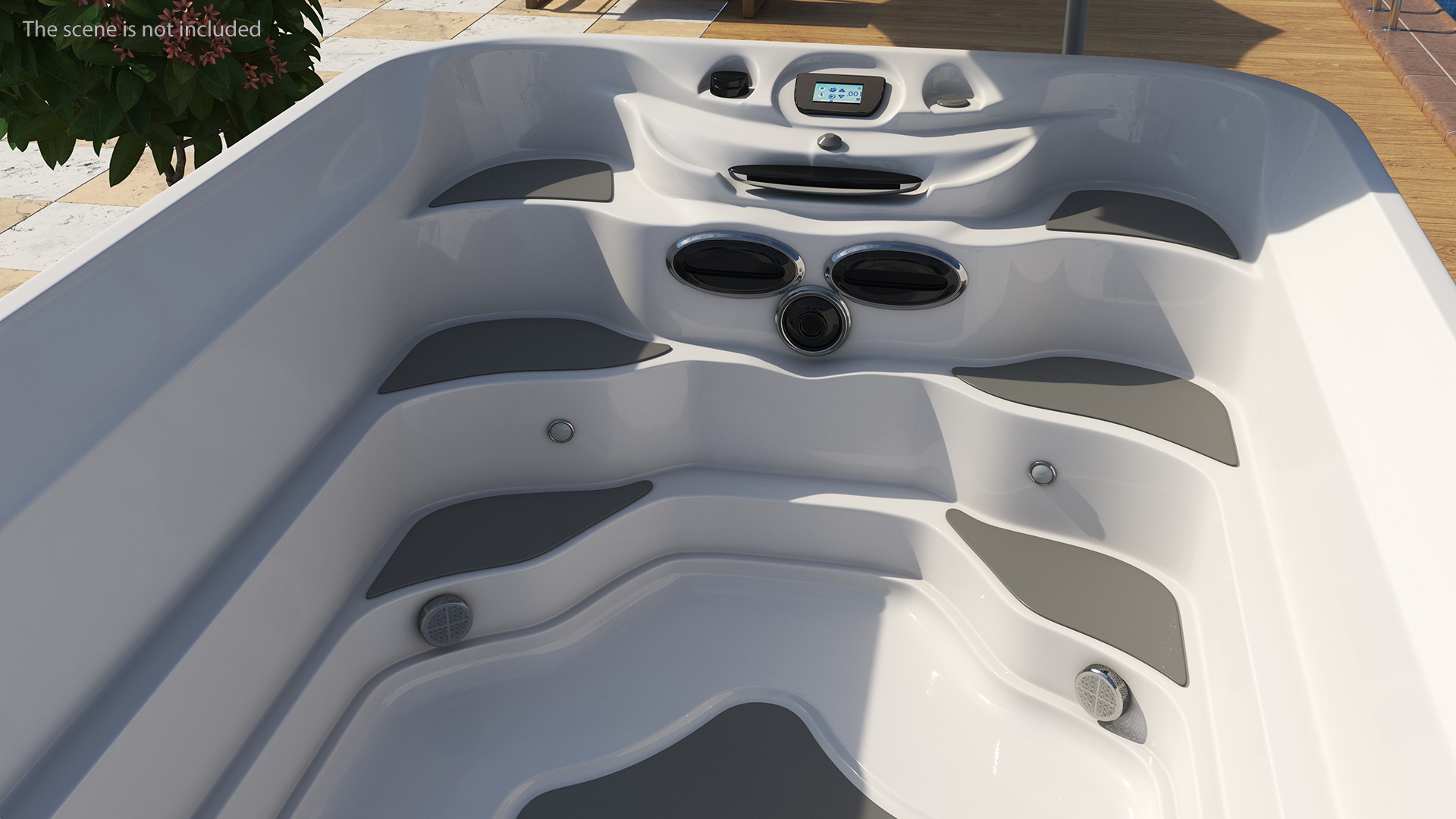 Spa Hot Tub with Water 3D