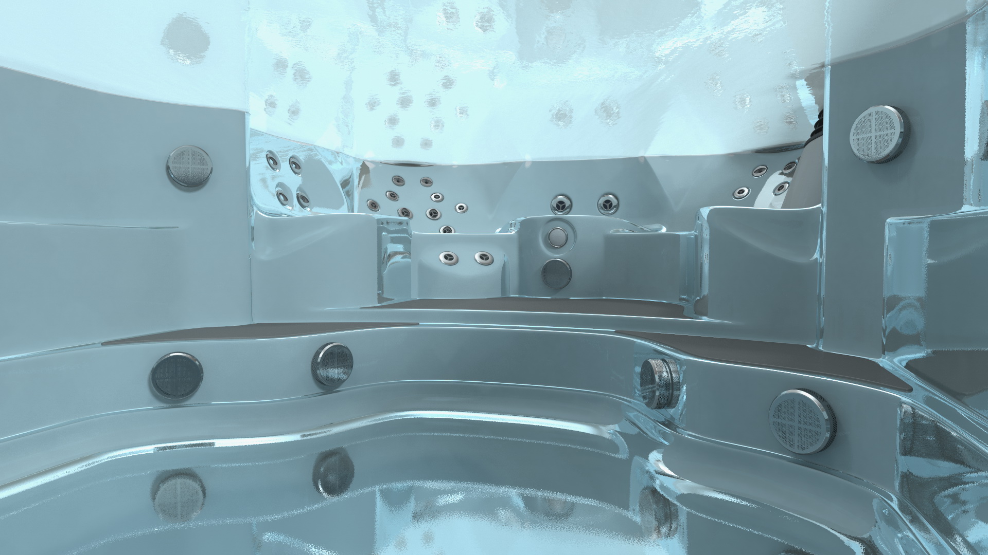 Spa Hot Tub with Water 3D