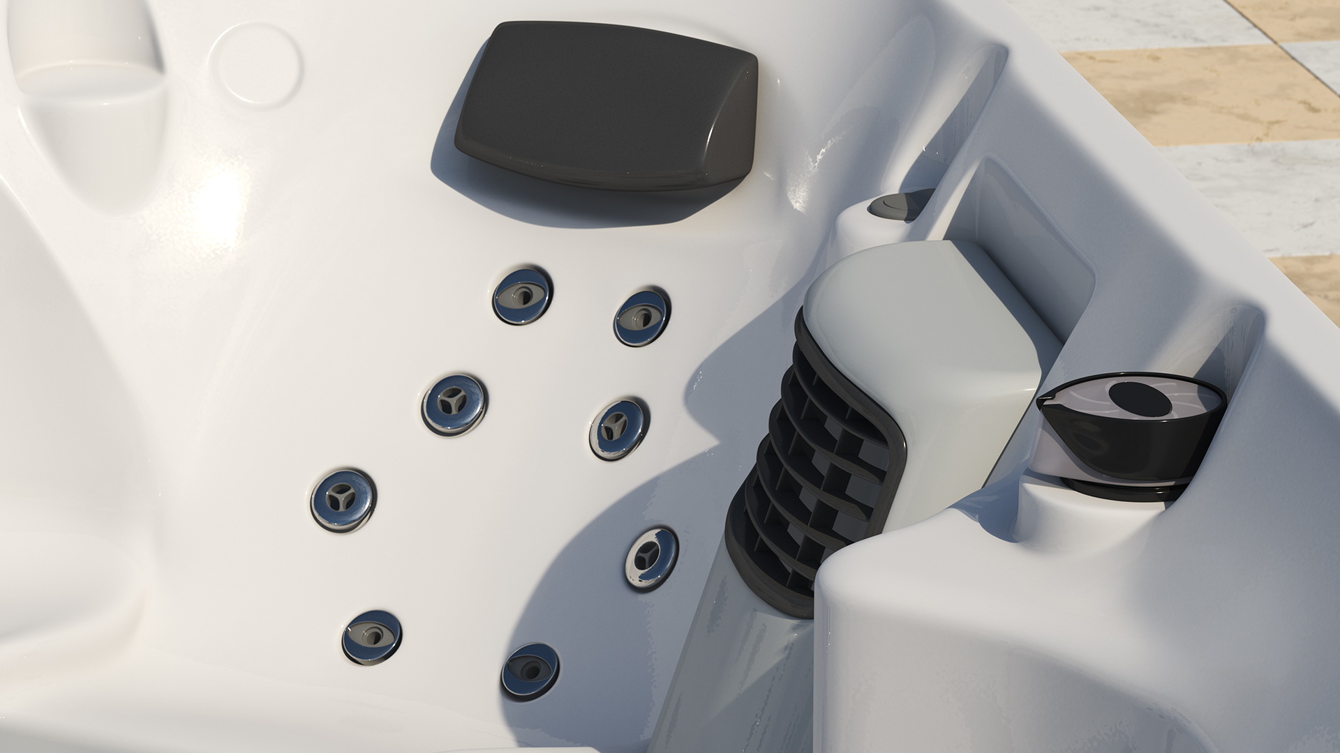 Spa Hot Tub with Water 3D