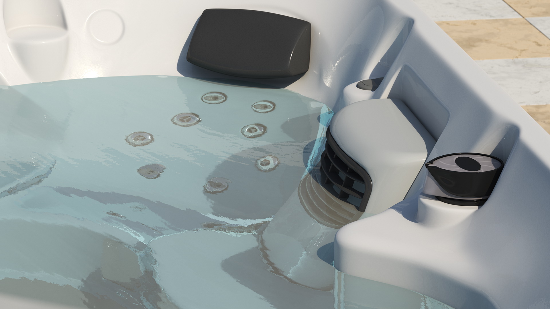 Spa Hot Tub with Water 3D