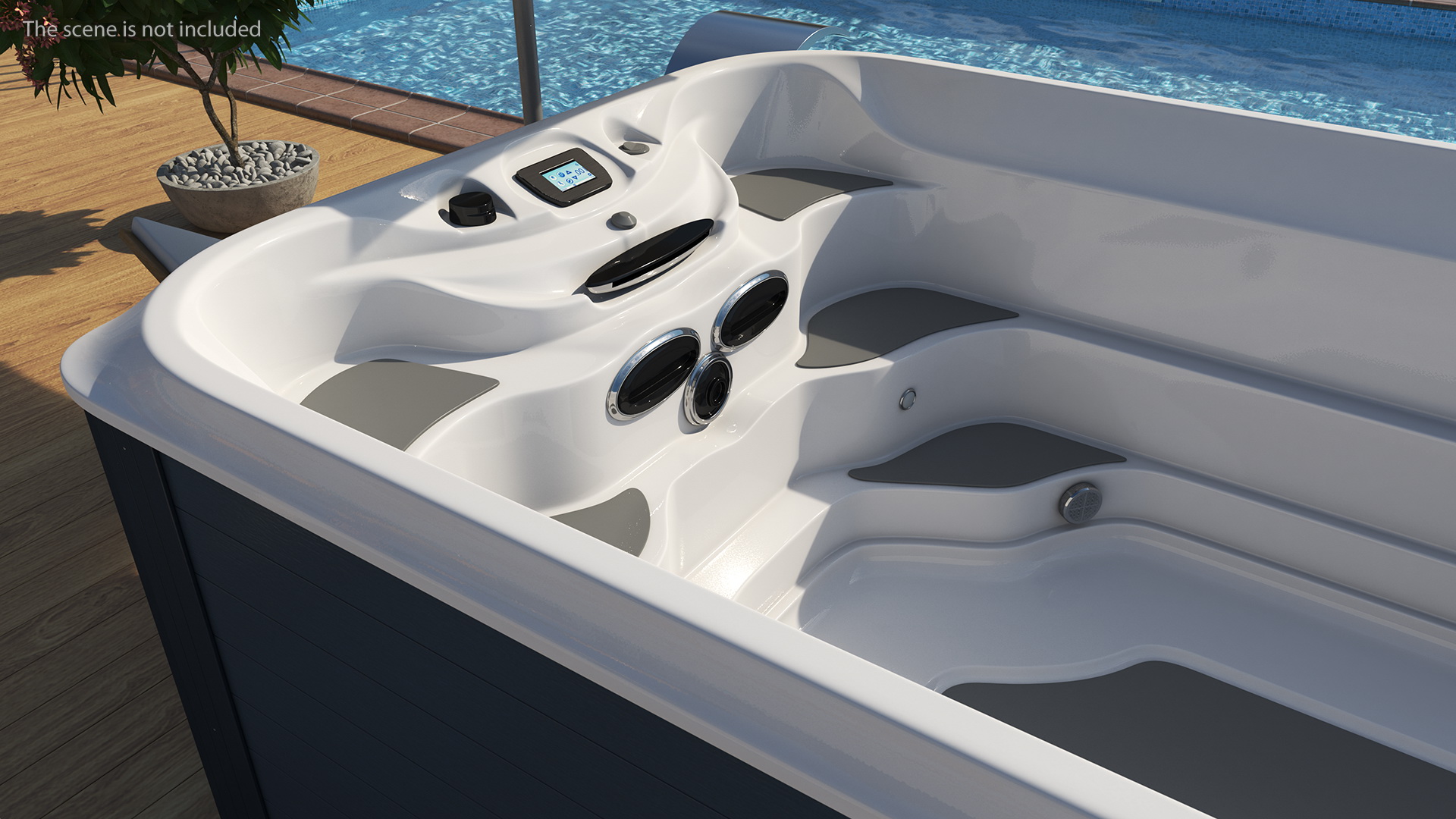 Spa Hot Tub with Water 3D