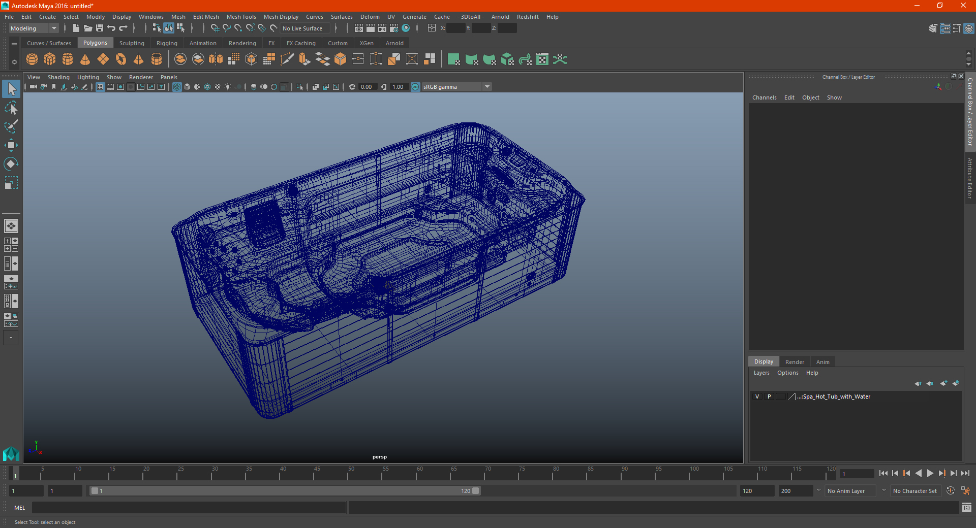 Spa Hot Tub with Water 3D