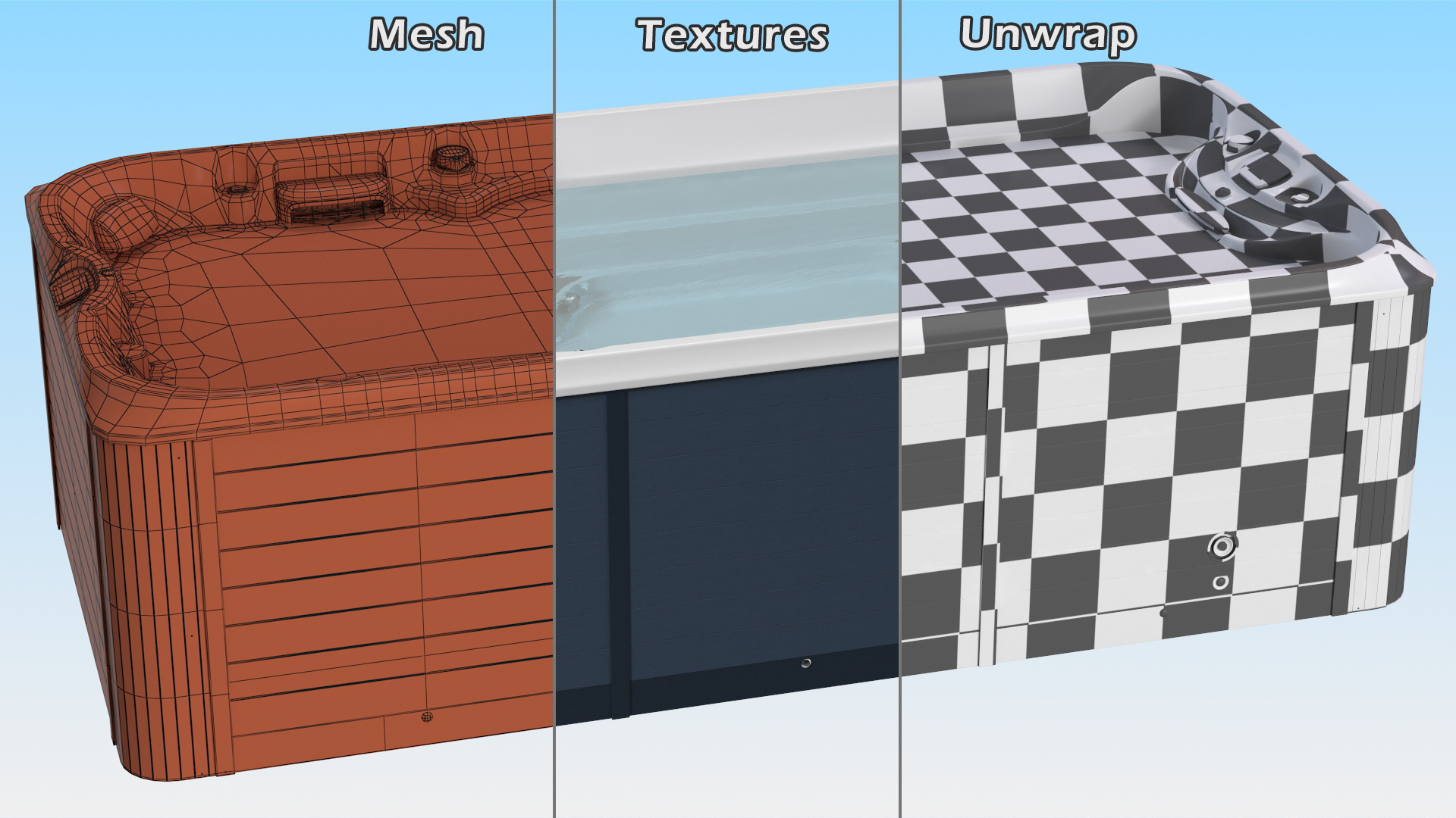 Spa Hot Tub with Water 3D