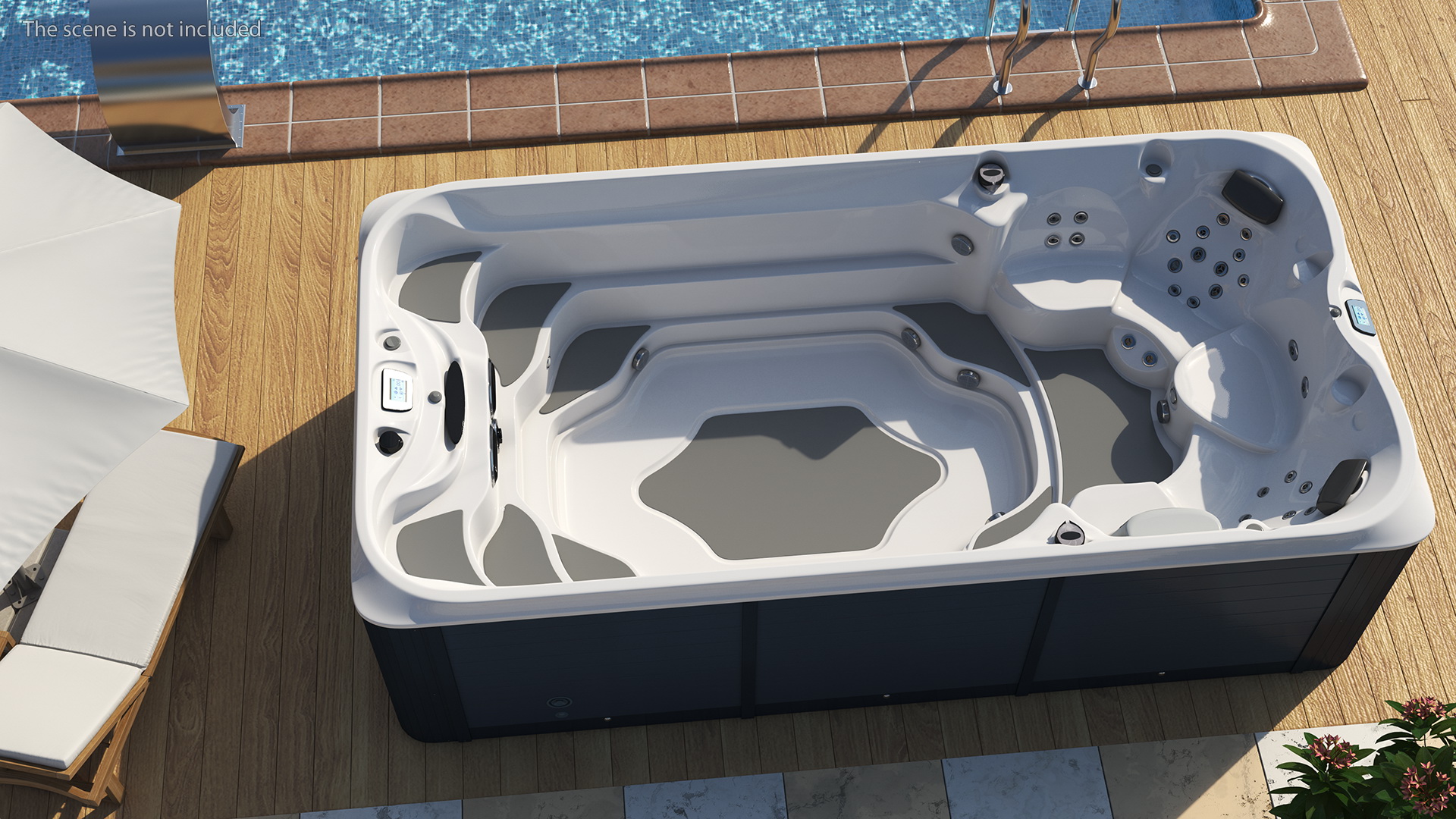Spa Hot Tub with Water 3D