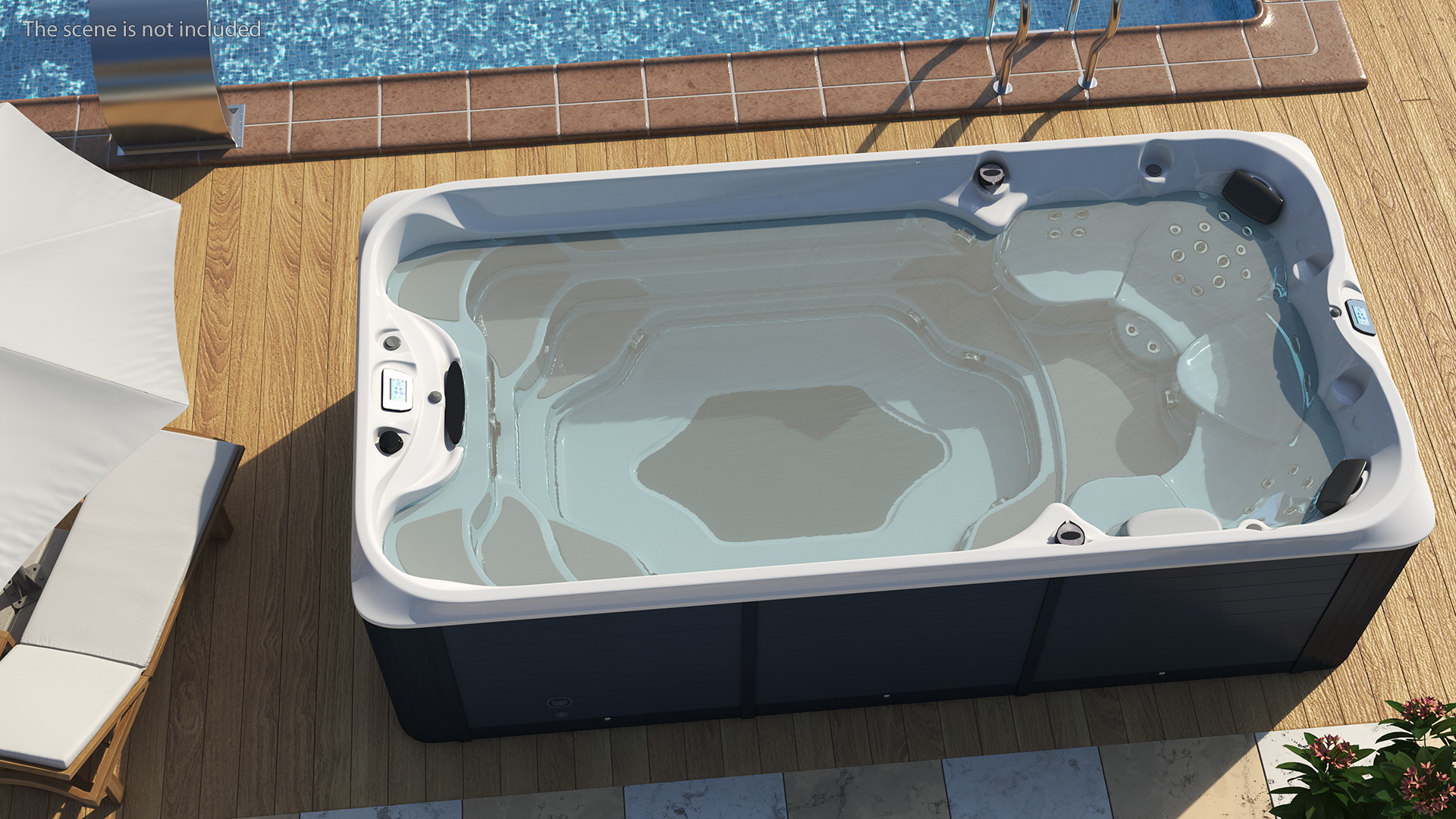 Spa Hot Tub with Water 3D