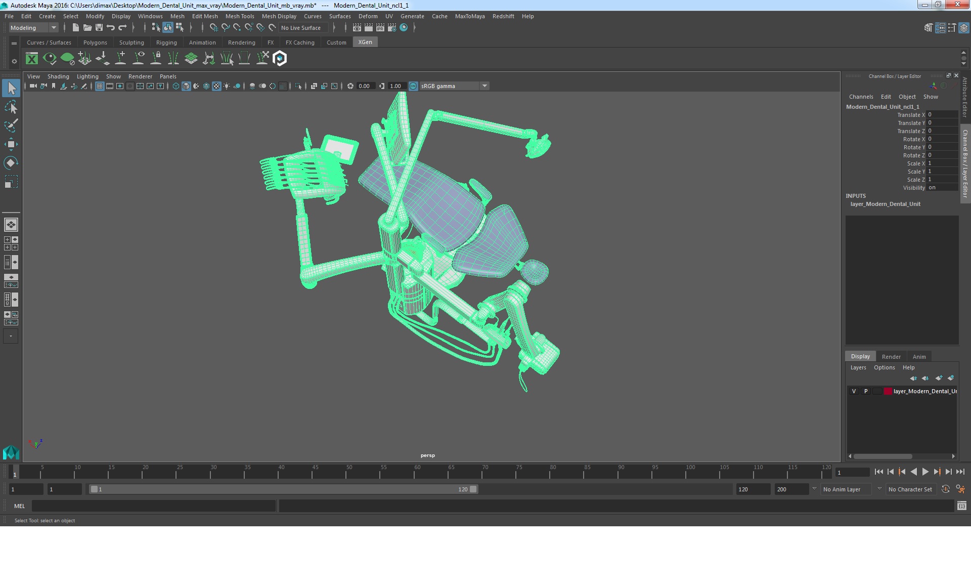 3D Modern Dental Unit model