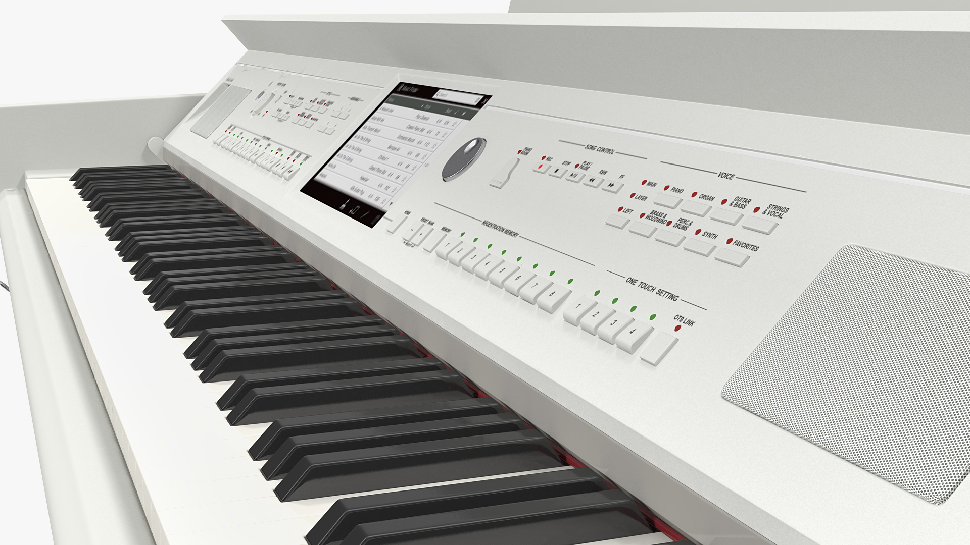 White Professional Digital Piano 3D
