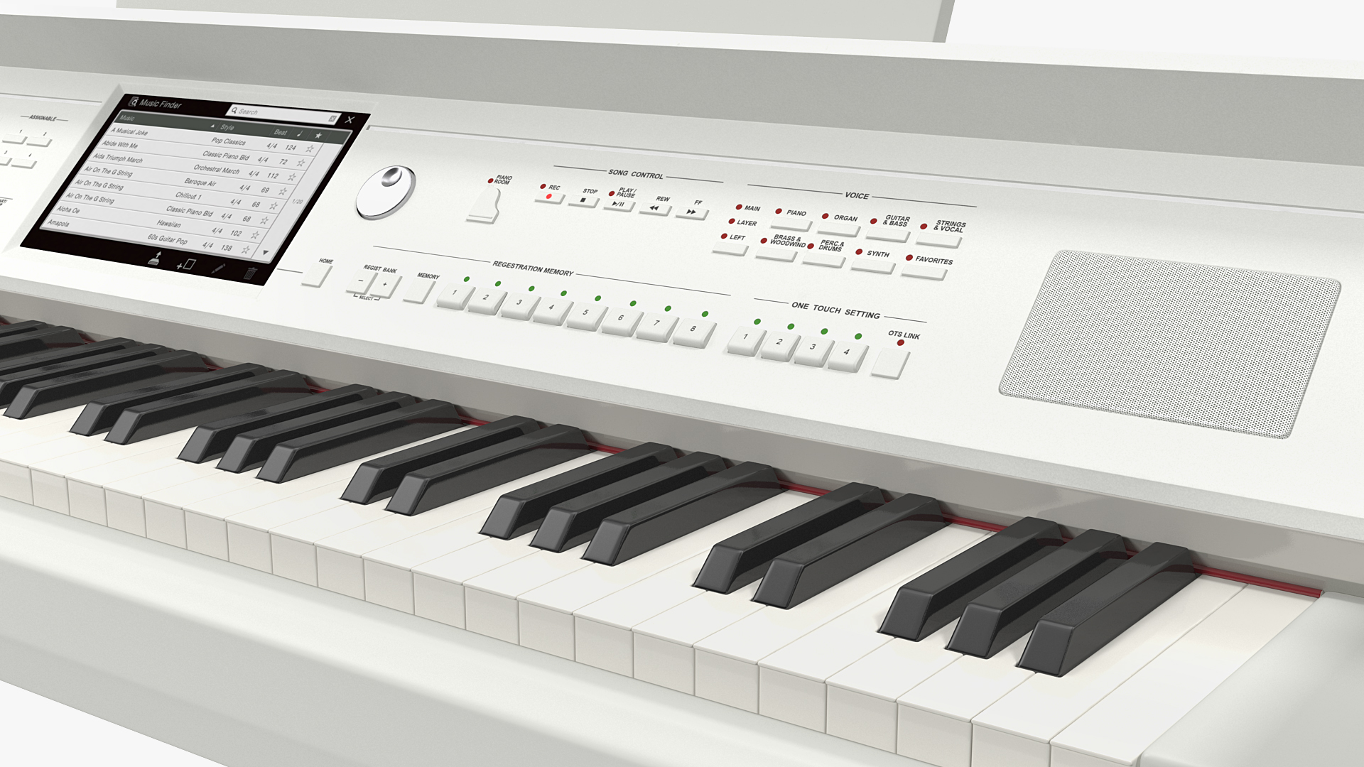 White Professional Digital Piano 3D