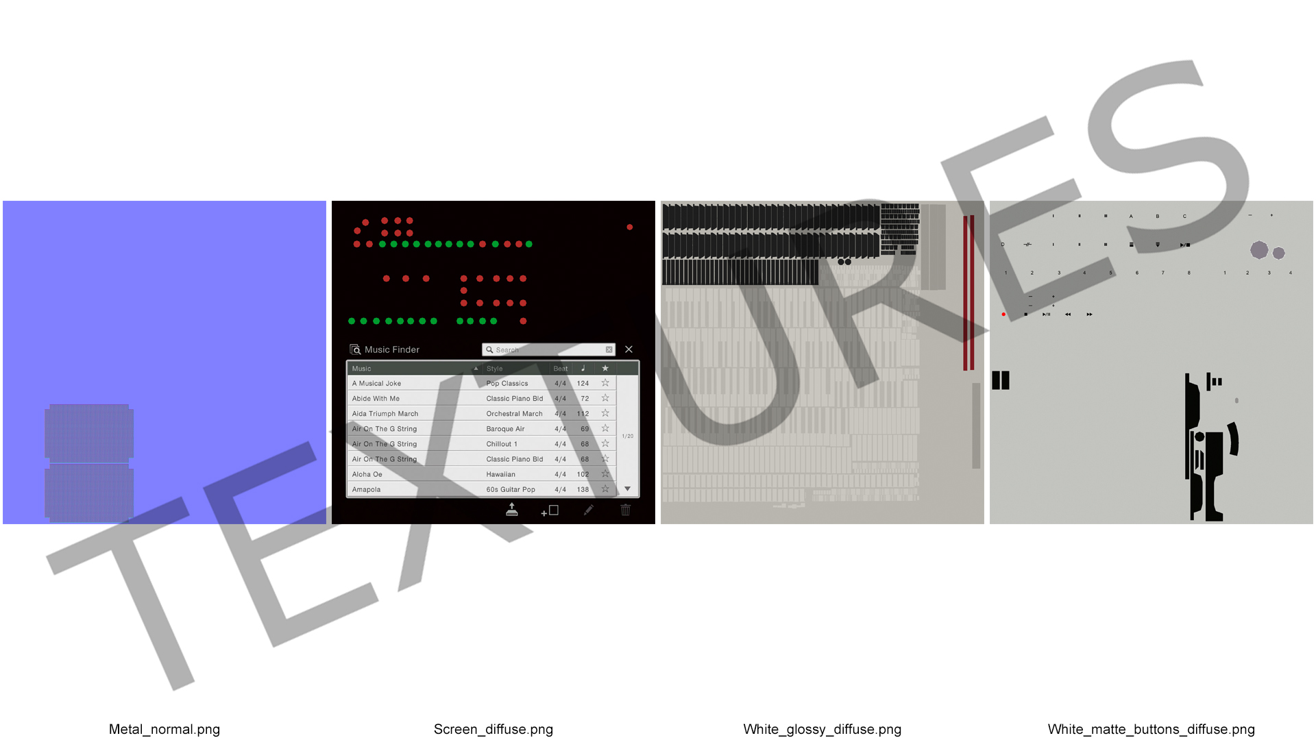 White Professional Digital Piano 3D