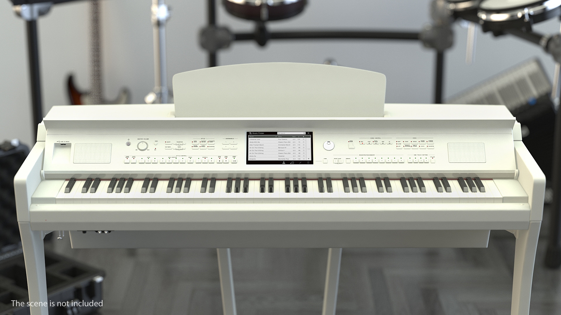 White Professional Digital Piano 3D