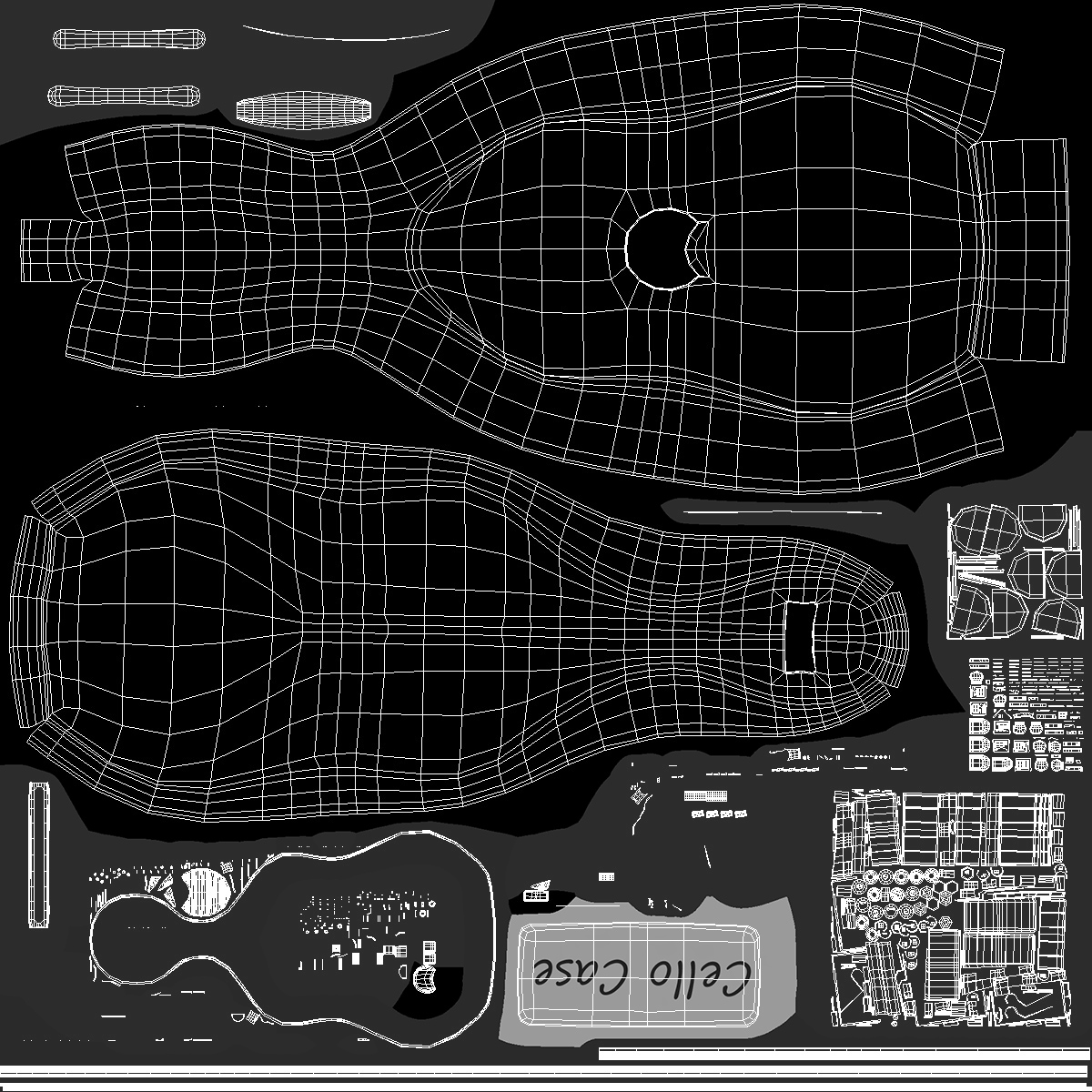 Carbon Classic Cello Case Closed 3D