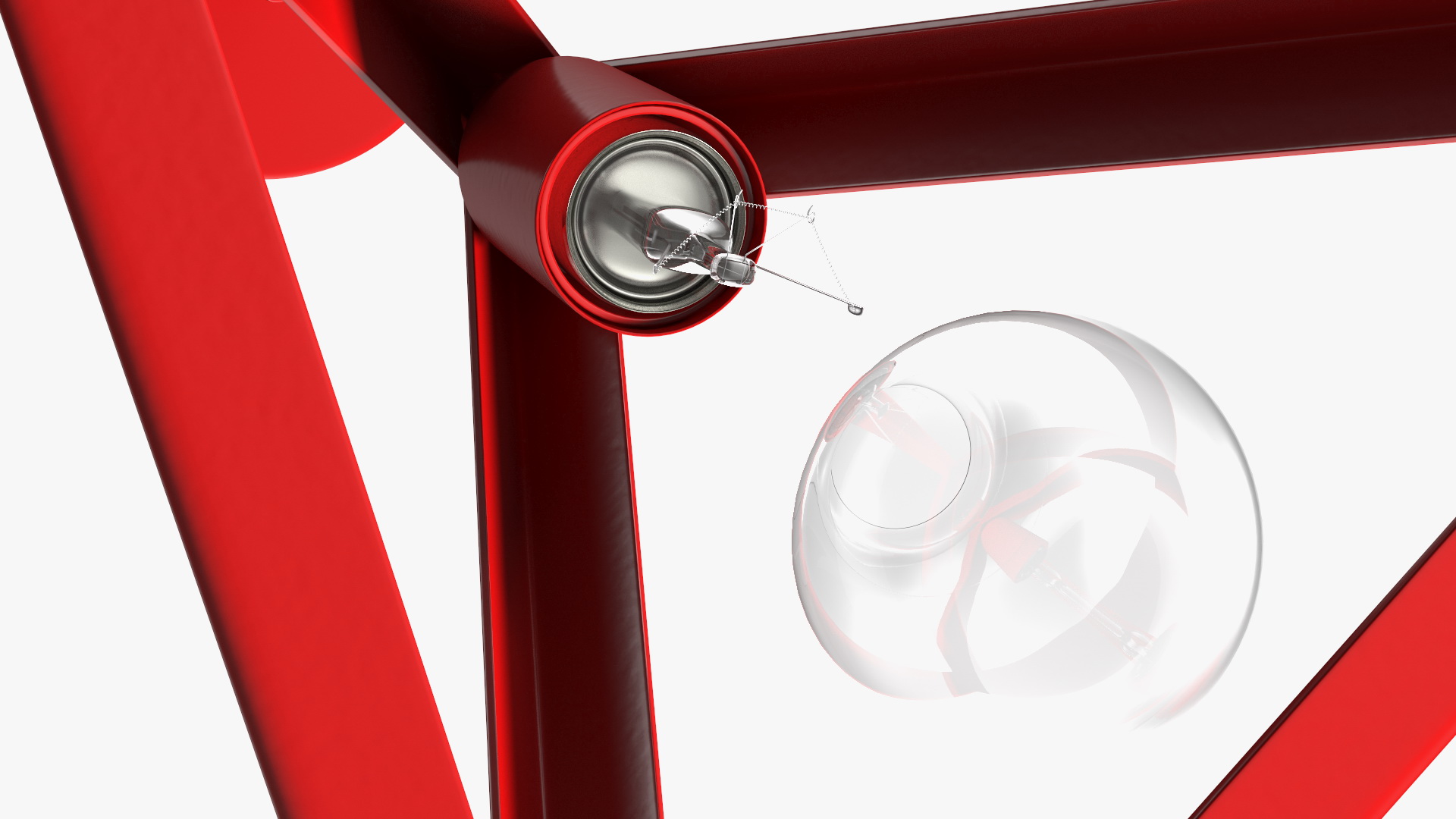 Hanging Light Triangle Shape Red 3D