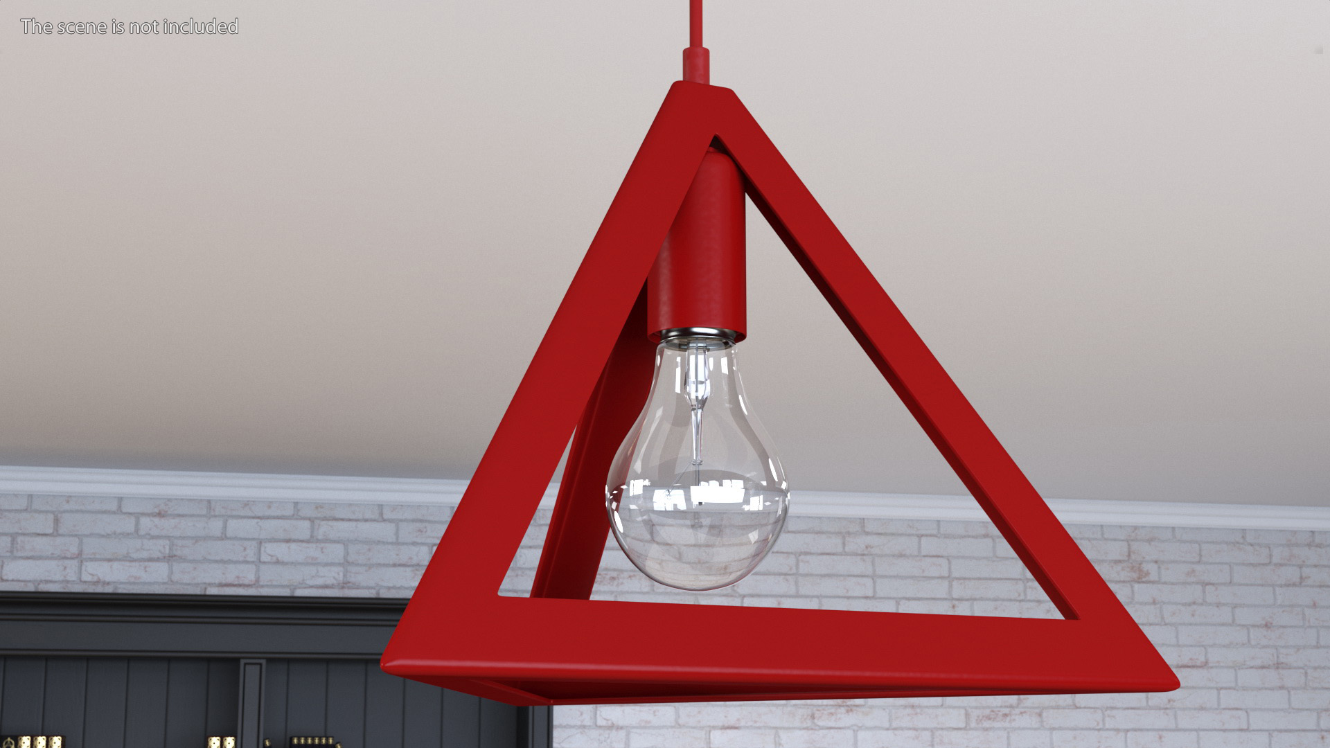 Hanging Light Triangle Shape Red 3D