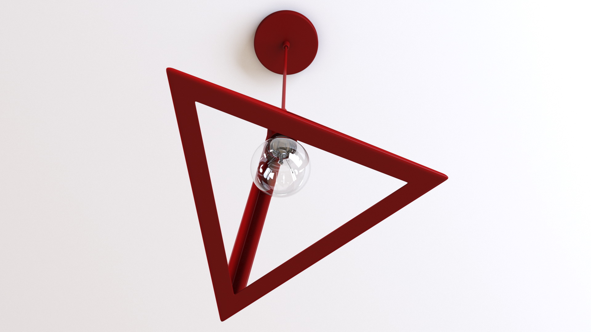 Hanging Light Triangle Shape Red 3D