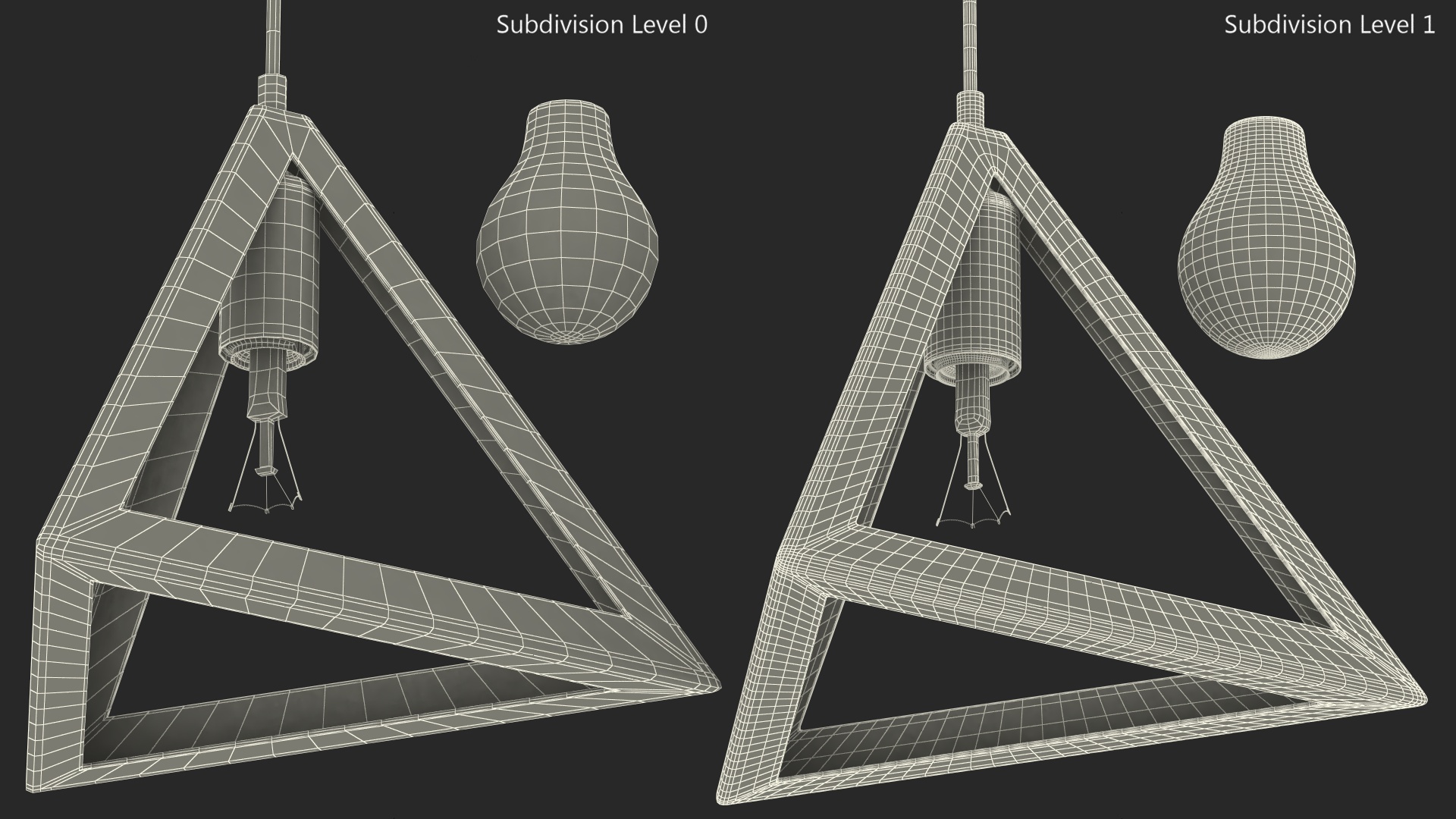 Hanging Light Triangle Shape Red 3D