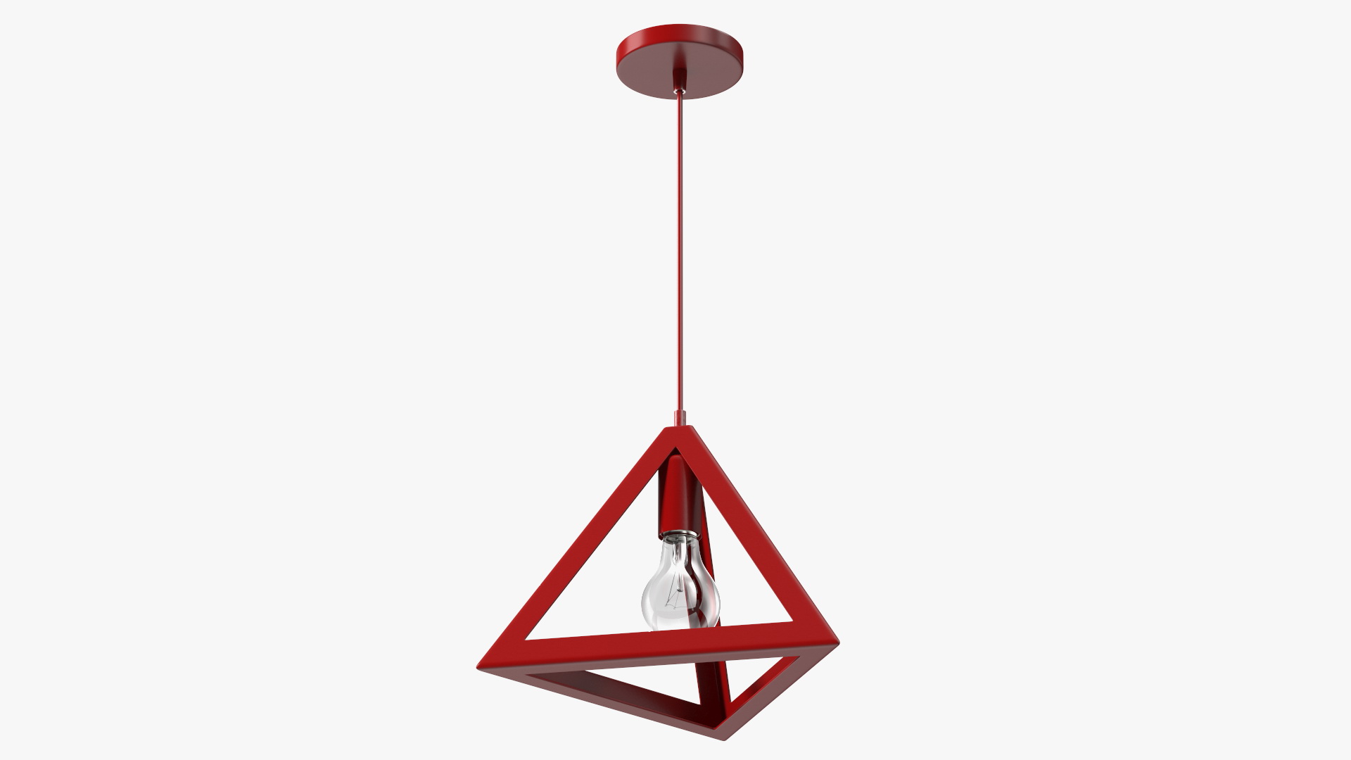 Hanging Light Triangle Shape Red 3D